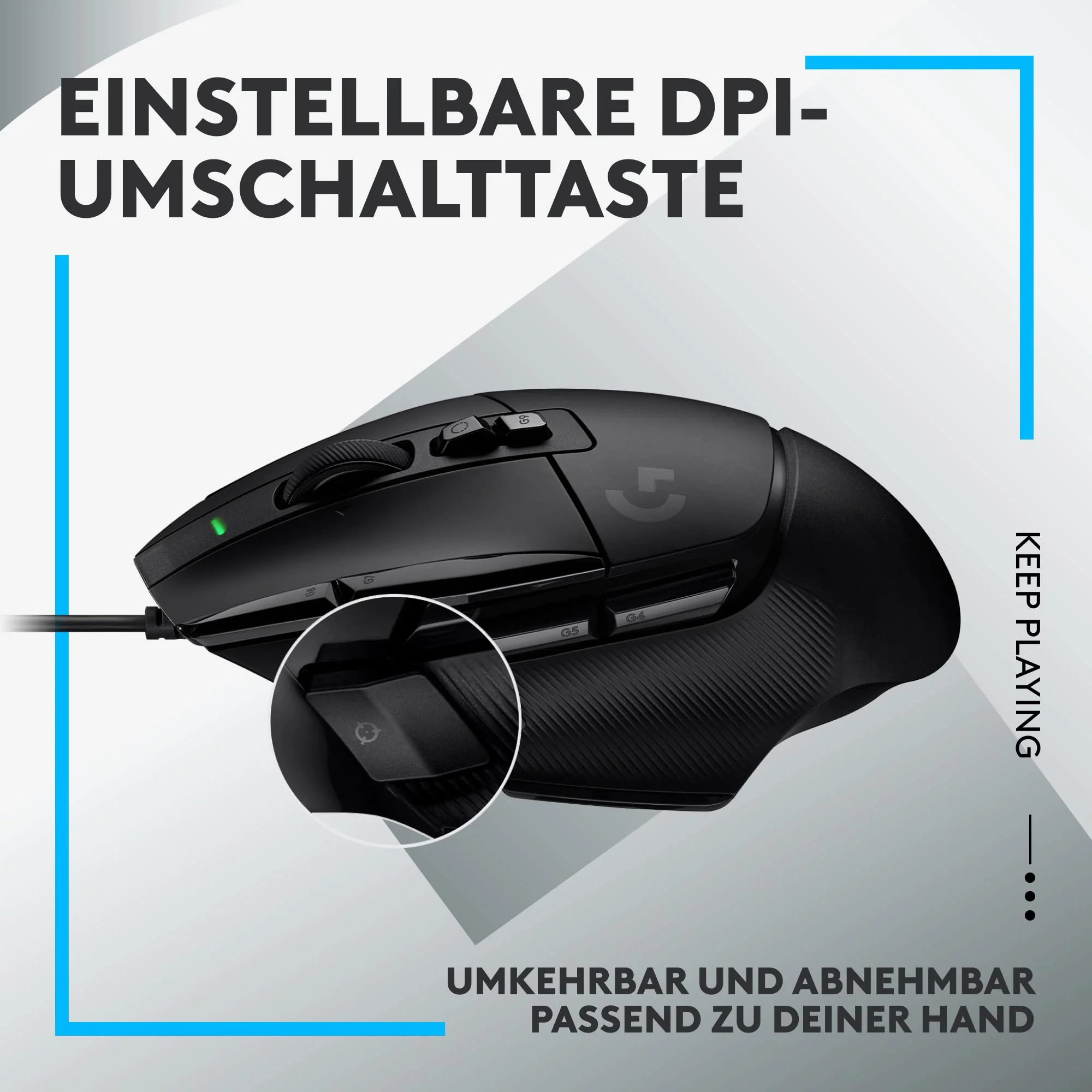 Logitech G502 X Kabelgebundene Gaming-Maus - LIGHTFORCE Hybrid optisch-mechanische Primärschalter, HERO 25K Gaming-Sensor, Kompatibel PC - macOS/Windows - Schwarz - Image 4