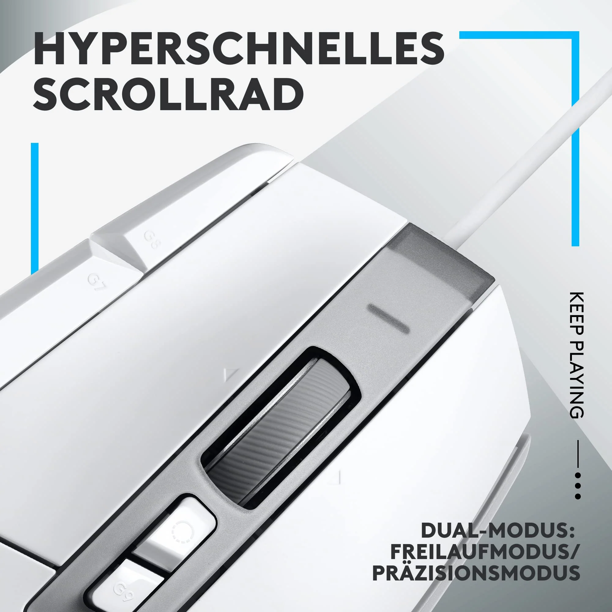 Logitech G502 X Kabelgebundene Gaming-Maus - LIGHTFORCE Hybrid optisch-mechanische Primärschalter, HERO 25K Gaming-Sensor, Kompatibel PC - macOS/Windows - Weiß - Image 8