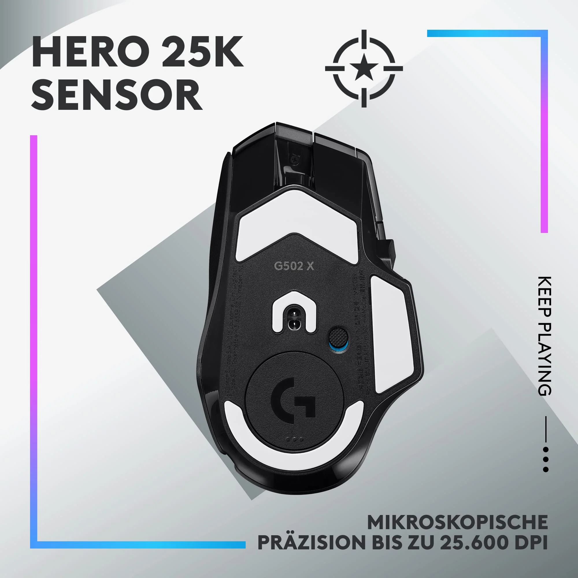 Logitech G502 X PLUS LIGHTSPEED Kabellose RGB-Gaming-Maus - Optische Maus mit LIGHTFORCE Hybridschaltern, LIGHTSYNC RGB, HERO 25K Gaming-Sensor, Kompatibel mit PC - macOS/Windows - Schwarz - Image 5