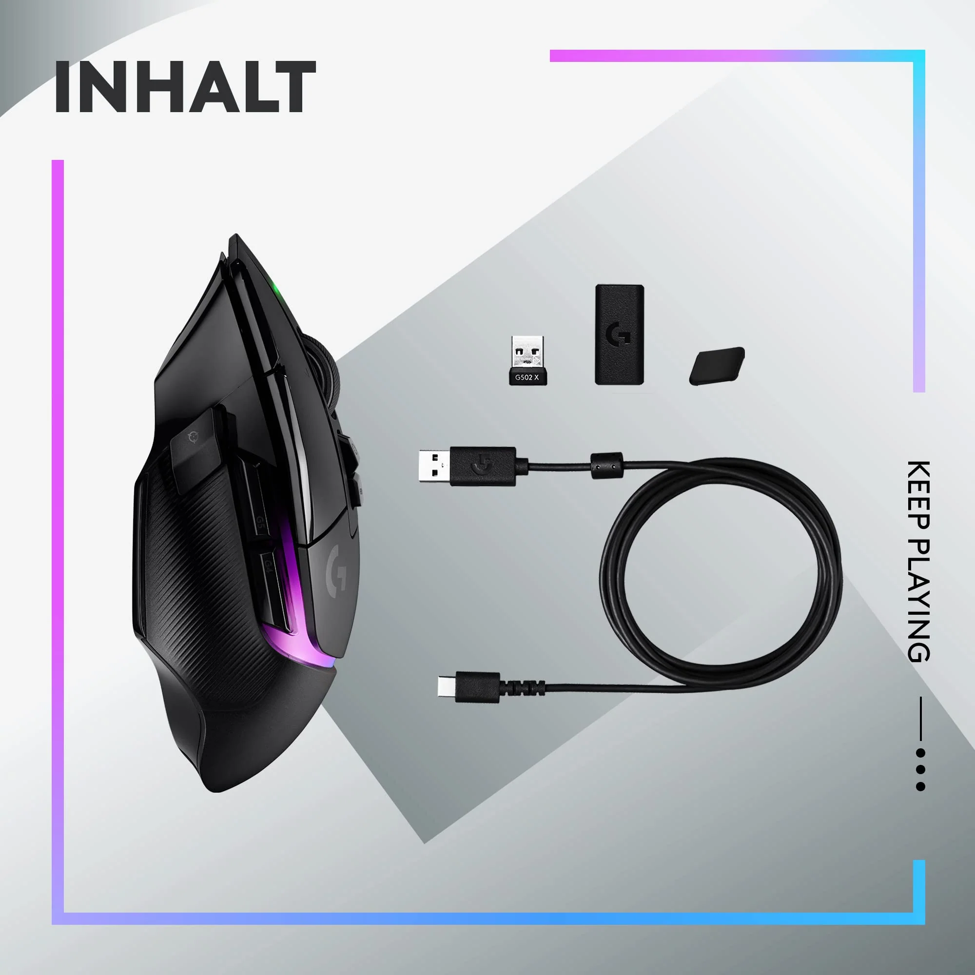 Logitech G502 X PLUS LIGHTSPEED Kabellose RGB-Gaming-Maus - Optische Maus mit LIGHTFORCE Hybridschaltern, LIGHTSYNC RGB, HERO 25K Gaming-Sensor, Kompatibel mit PC - macOS/Windows - Schwarz - Image 8