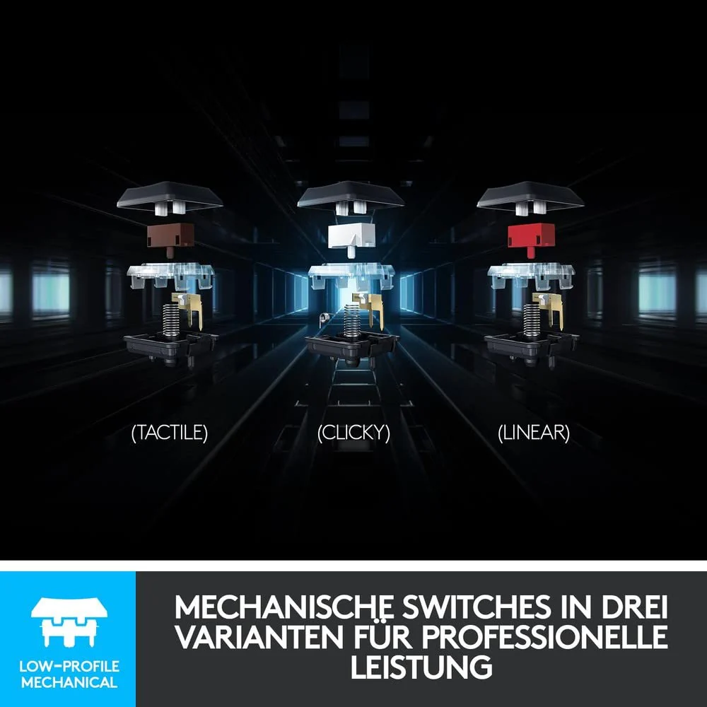 Logitech G815 mechanische Gaming-Tastatur, Taktiler GL-Tasten-Switch mit flachem Profil, LIGHTSYNC RGB, 5 Programmierbare G-Tasten, Multimedia-Bedienelemente, Deutsches QWERTZ-Layout - Carbon - Image 7