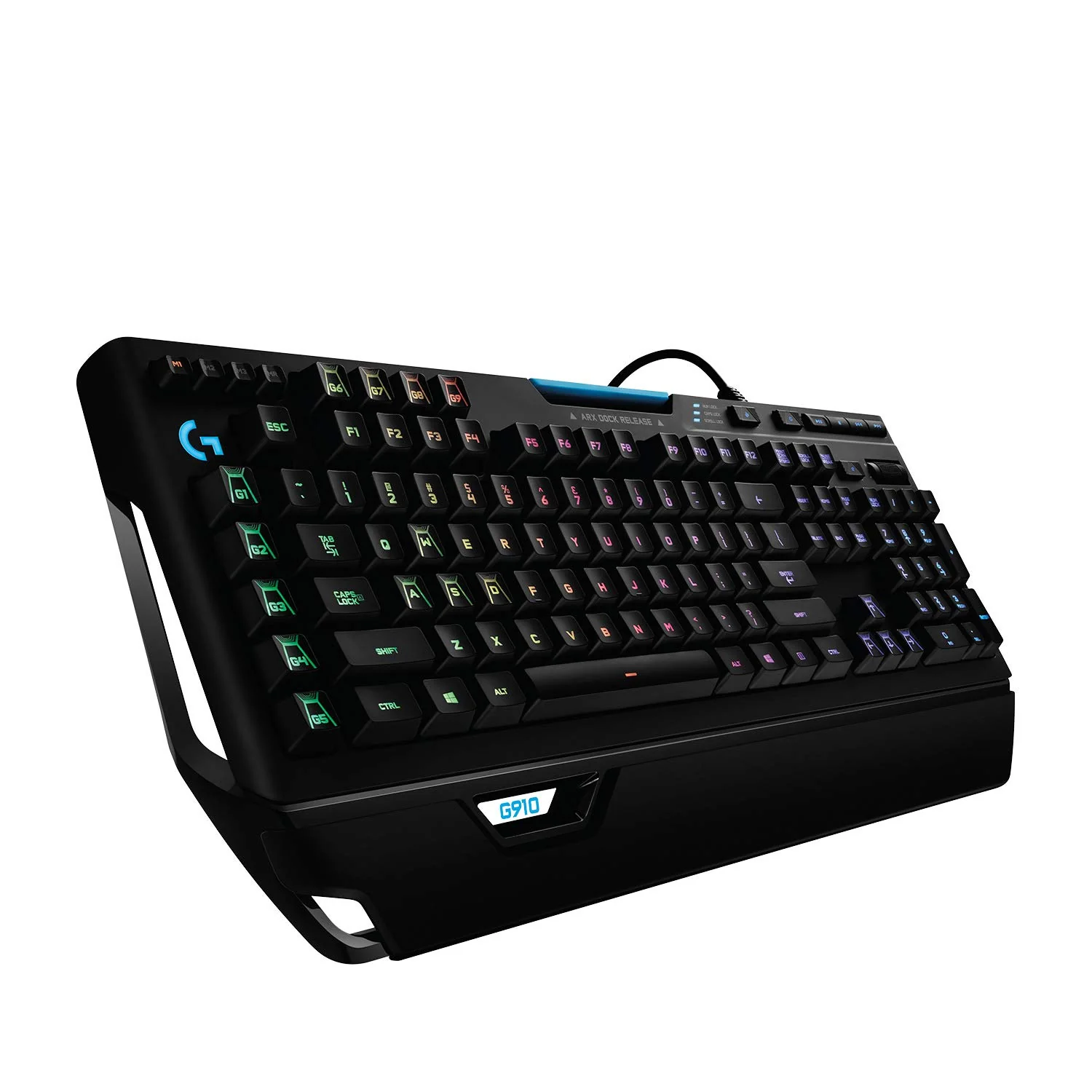 Logitech G910 Orion Spectrum mechanische Gaming-Tastatur, Taktile Romer-G Switches, RGB-Beleuchtung, 9 Programmierbare G-Tasten, Anti-Ghosting, ARX-Zweitbildschirm, Deutsches QWERTZ-Layout - Schwarz - Image 4