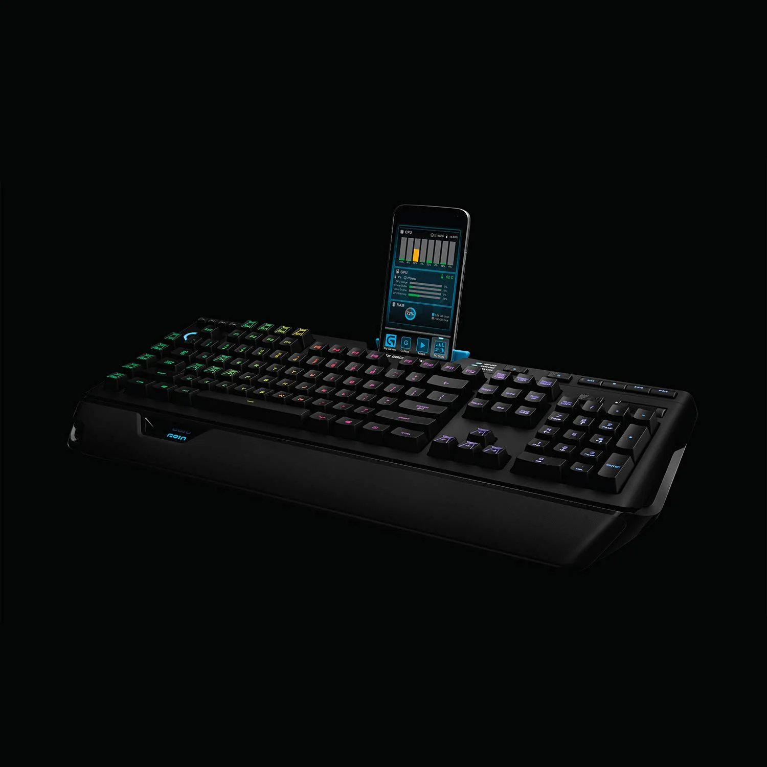 Logitech G910 Orion Spectrum mechanische Gaming-Tastatur, Taktile Romer-G Switches, RGB-Beleuchtung, 9 Programmierbare G-Tasten, Anti-Ghosting, ARX-Zweitbildschirm Feature, Skandinavisches-Layout, Schwarz - Image 4