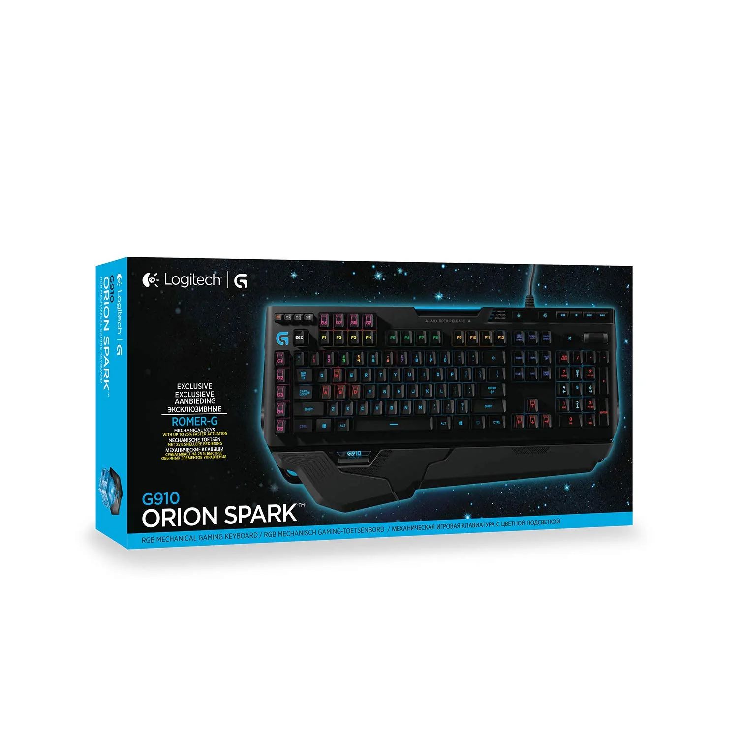 Logitech G910 Orion Spectrum mechanische Gaming-Tastatur, Taktile Romer-G Switches, RGB-Beleuchtung, 9 Programmierbare G-Tasten, Anti-Ghosting, ARX-Zweitbildschirm Feature, Skandinavisches-Layout, Schwarz - Image 6
