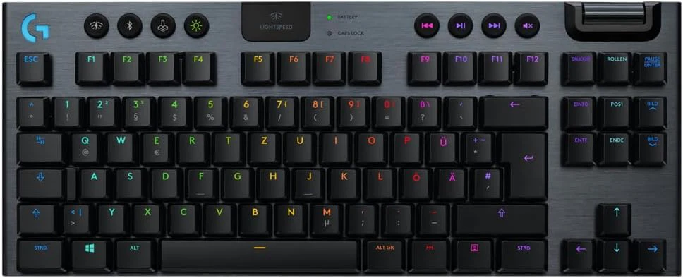 Logitech G915 LIGHTSPEED TKL Tenkeyless kabellose mechanische Gaming-Tastatur, Taktiler GL-Tasten-Switch, LIGHTSYNC RGB, Ultraschlankes Design, 40+ Stunden Akkulaufzeit, Deutsches QWERTZ-Layout-Carbon - Image 3