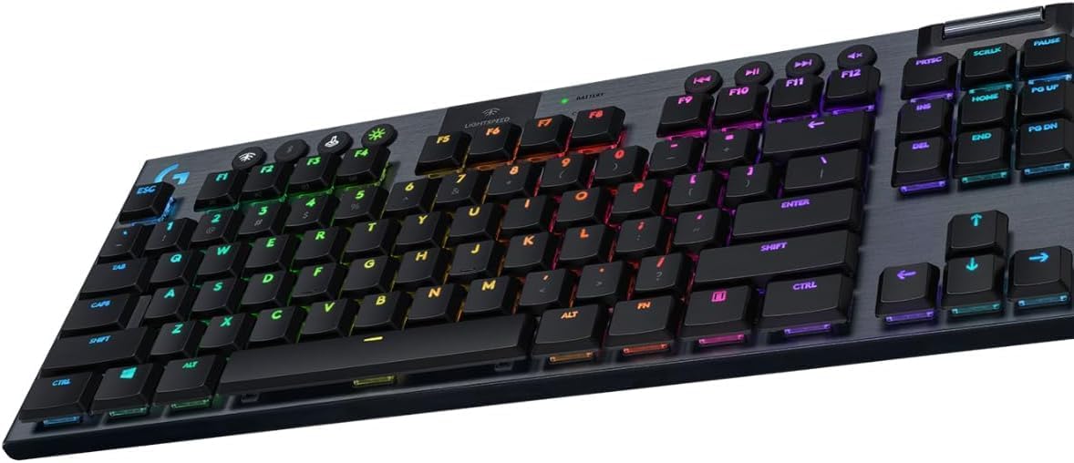 Logitech G915 LIGHTSPEED TKL Tenkeyless kabellose mechanische Gaming-Tastatur, Taktiler GL-Tasten-Switch, LIGHTSYNC RGB, Ultraschlankes Design, 40+ Stunden Akkulaufzeit, Deutsches QWERTZ-Layout-Carbon - Image 9