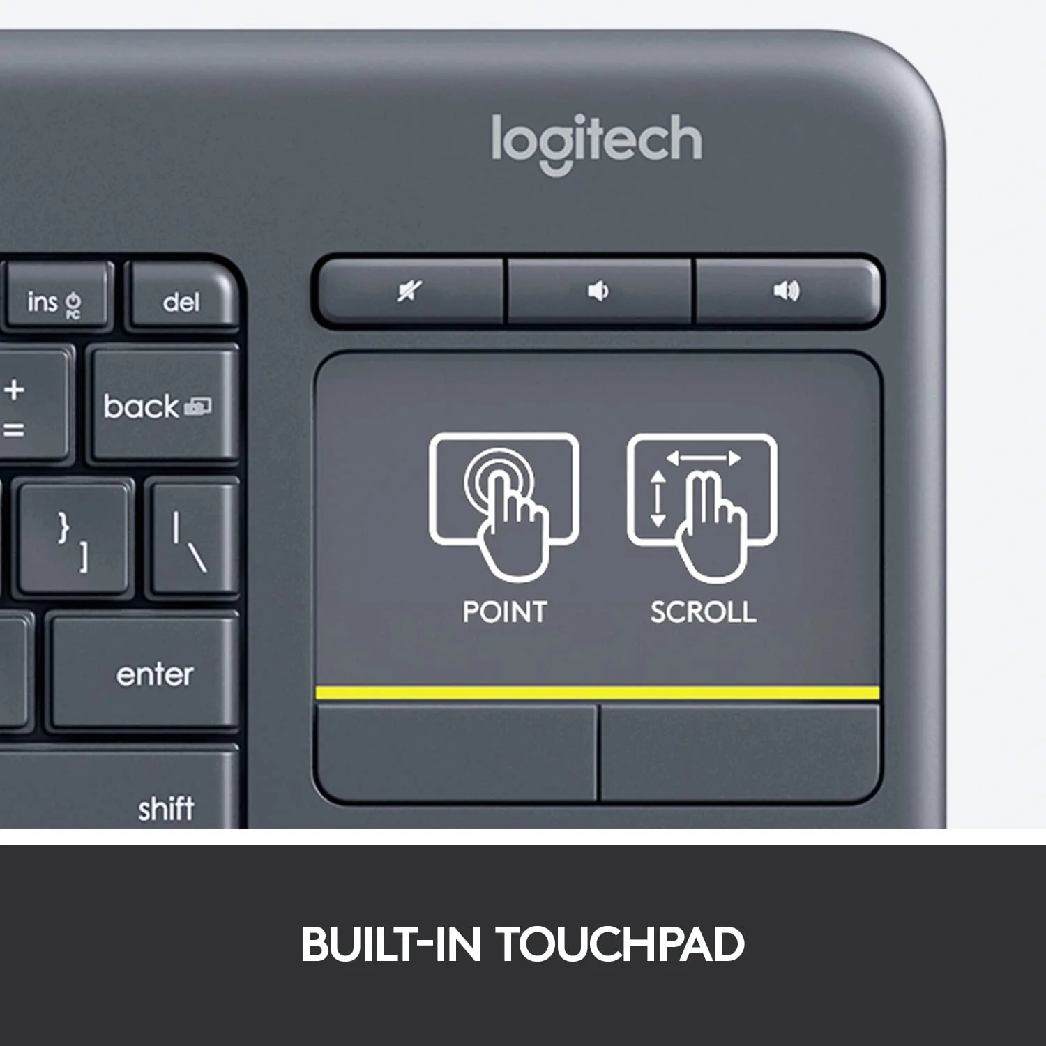 Logitech K400 Plus Tastatur RF Wireless QWERTY Schwarz - Tastaturen (Mini, Kabellos, RF Wireless, QWERTY, Schwarz) - Image 4