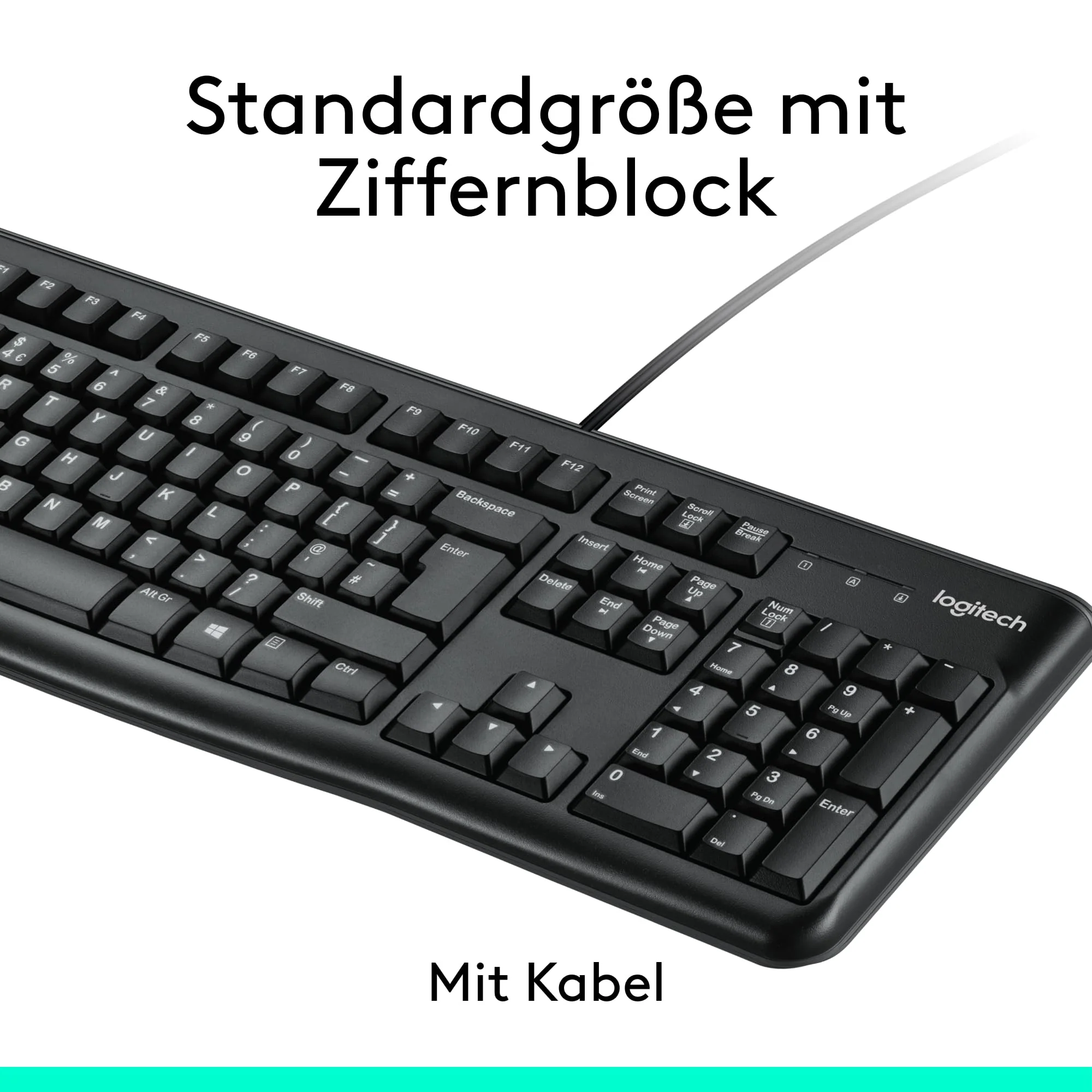 Logitech MK120 Kabelgebundenes Set mit Tastatur und Maus für Windows, Kabelgebundene optische Maus, Tastatur in Standardgröße, USB Plug & Play, PC, Laptop, Deutsches QWERTZ-Layout - Schwarz - Image 8