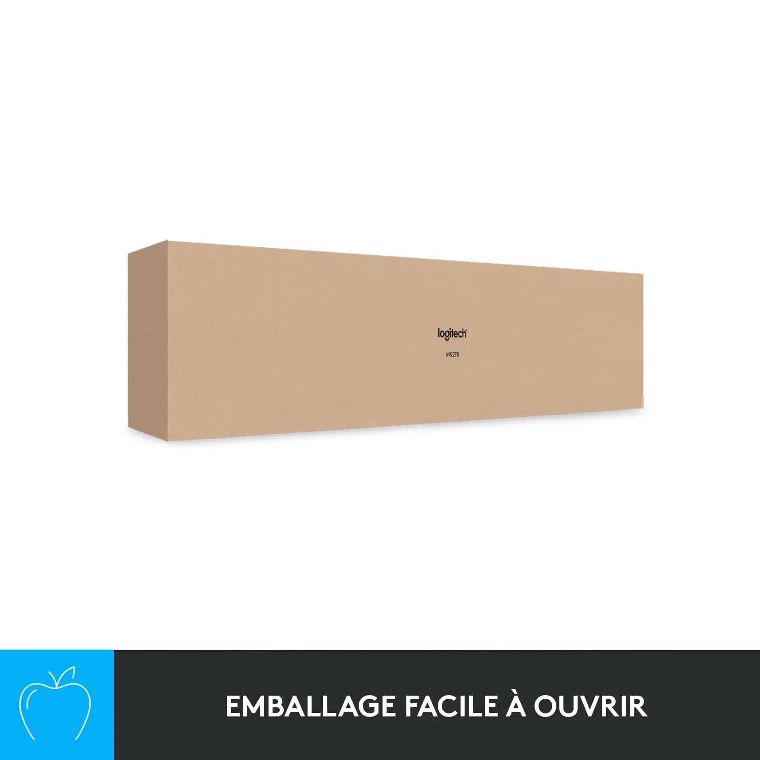 Logitech MK270 Desktop für Bildungseinrichtungen mit Silikonschutz, kabellose Tastatur und Maus für Windows, 2,4-GHz-USB, kompakte Maus, 8 Multimedia-Tasten, PC, AZERTY-Layout für Frankreich, Schwarz - Image 2