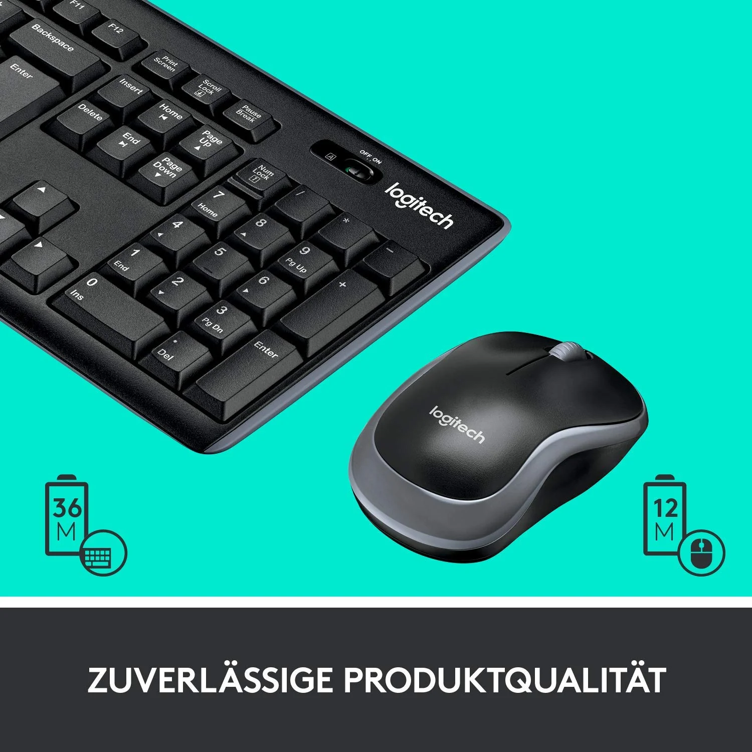 Logitech MK270 Kabelloses Tastatur-Maus-Set, 2.4 GHz Wireless Verbindung via Nano USB-Empfänger, Lange Akkulaufzeit, Für Windows und ChromeOS, Deutsches QWERTZ-Layout - schwarz (5-Pack) - Image 4