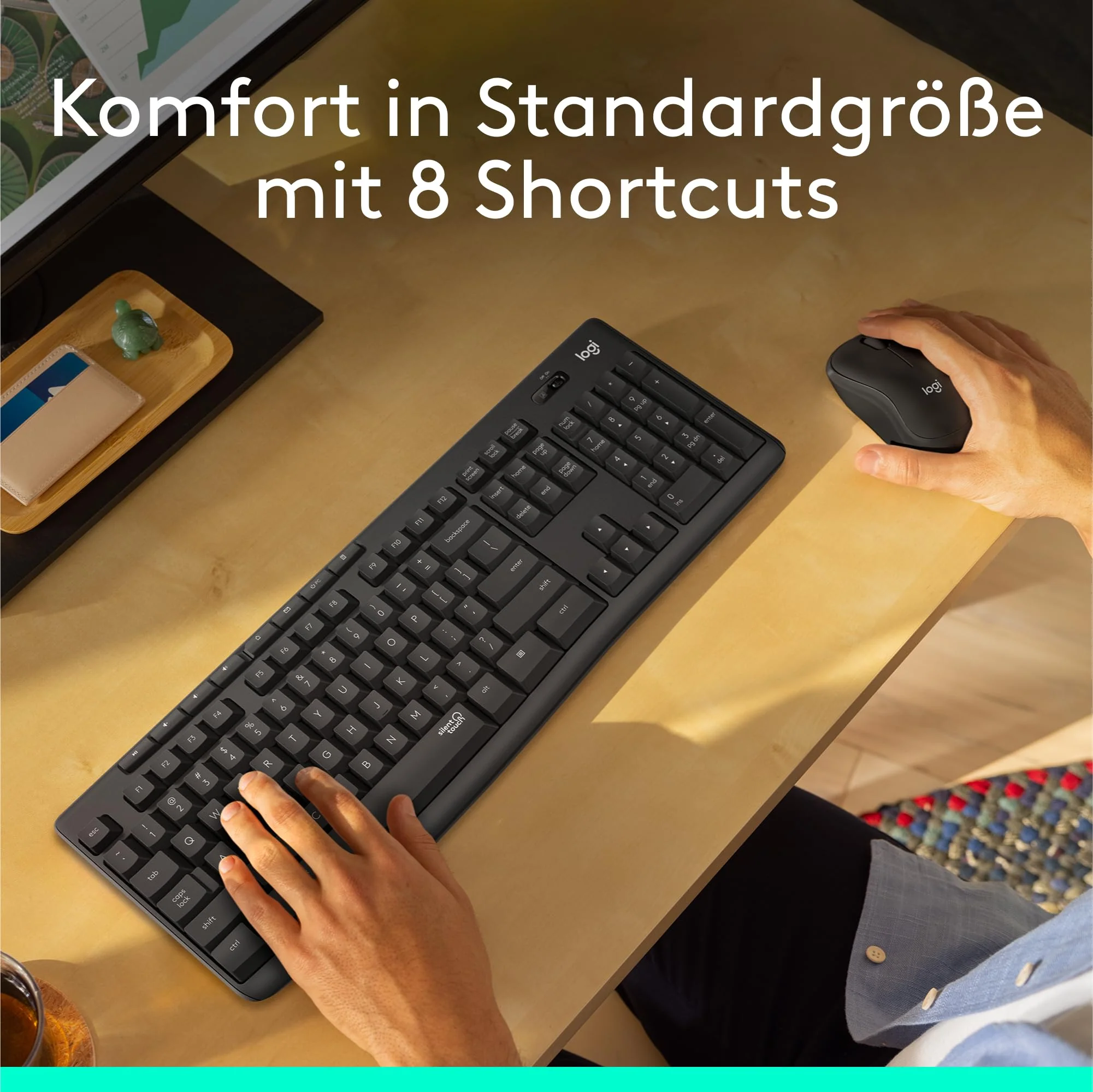Logitech MK295 kabelloses Tastatur-Maus-Set mit SilentTouch-Technologie, Shortcut-Tasten, optischer Spurführung, Nano USB-Empfänger, verzögerungsfreier Drahtlosverbindung, QWERTZ layout - Graphit, PC - Image 4
