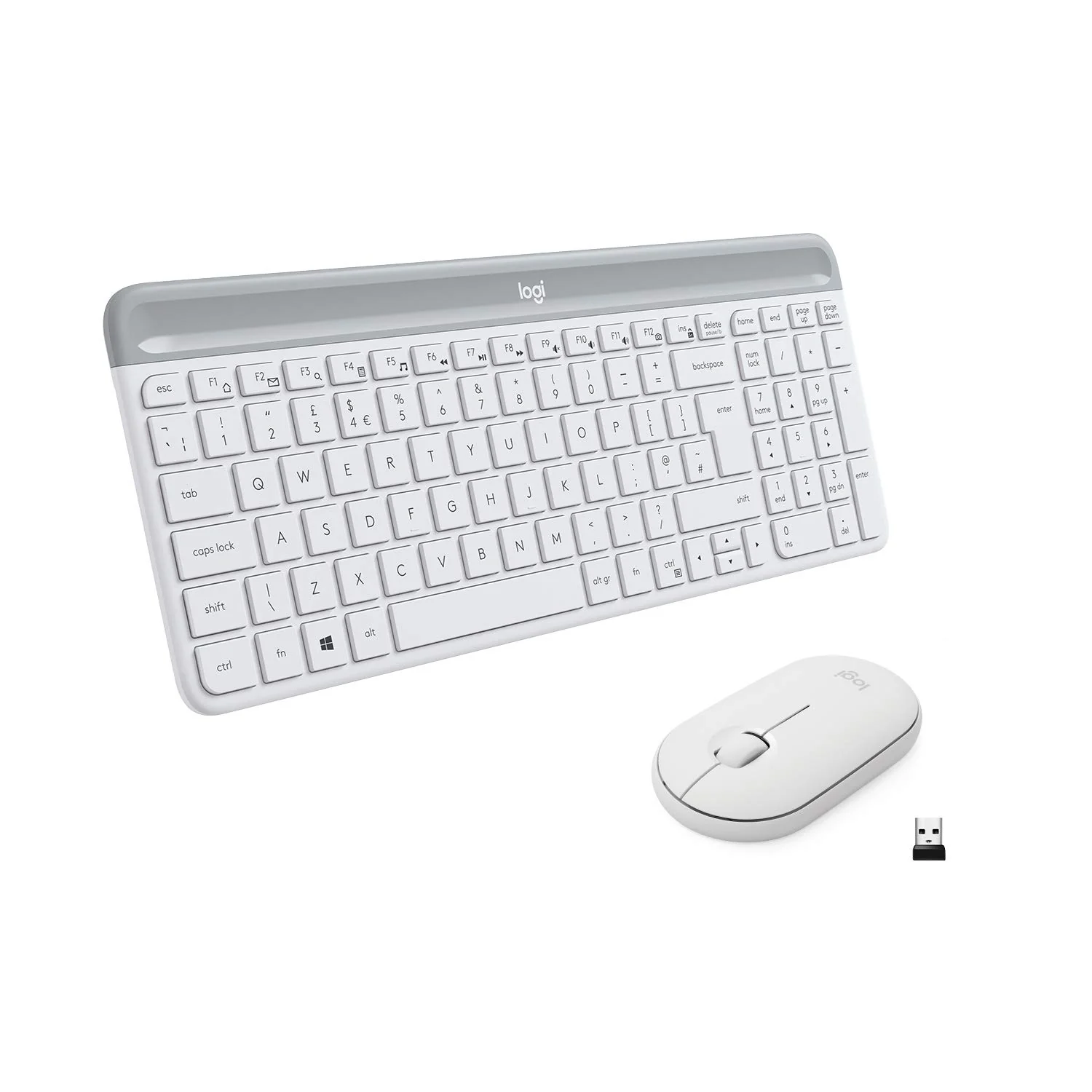 Logitech MK470 Slim Combo Kabelloses Tastatur-Maus-Set, 2.4 GHz Verbindung via Nano-USB-Empfänger, 10m Reichweite, 18-Monate Batterielaufzeit, PC/Laptop, Skandinavisches QWERTY-Layout - Weiß - Image 7