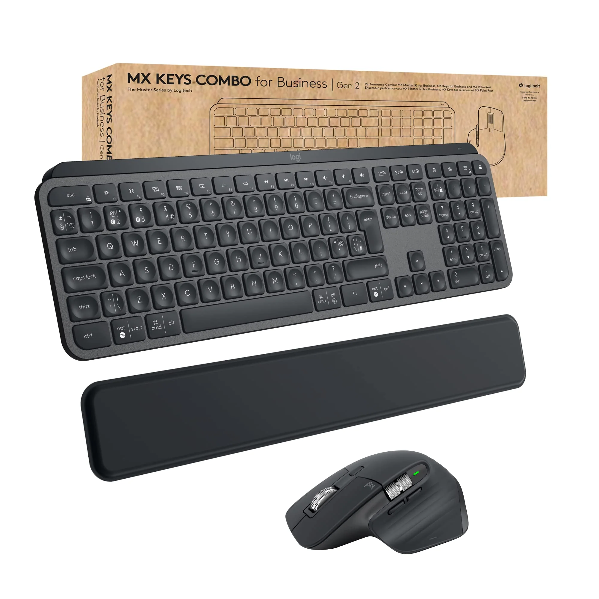 Logitech MX Keys Combo for Business | Gen 2, Full Size Kabellose Tastatur und Kabellose Maus, Spanisches QWERTY - Graphit - Image 3