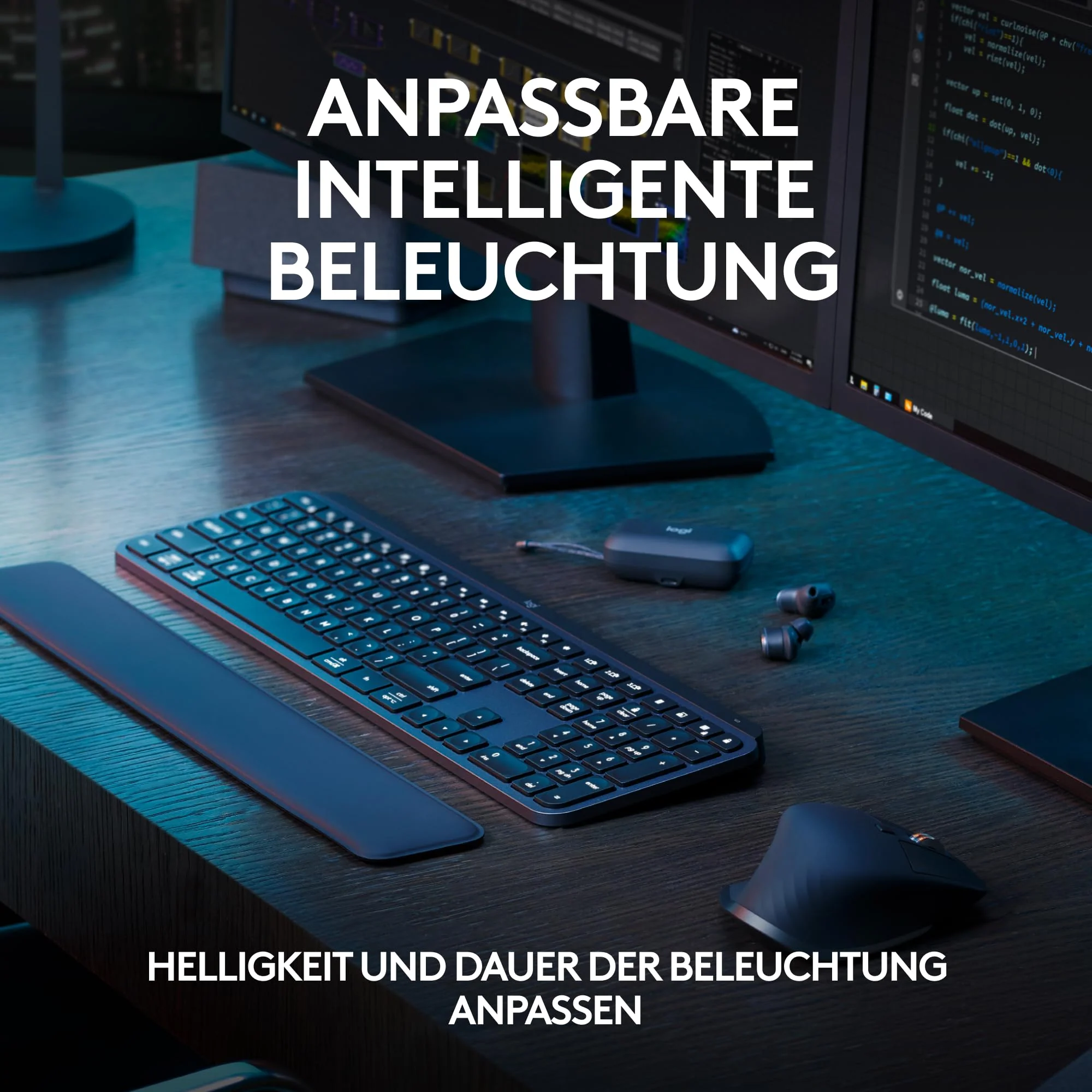 Logitech MX Keys S kabellose Tastatur, Low Profile, Precise Quiet Typing, Programmable , Backlighting, Bluetooth, Rechargeable, für Windows PC/Linux/Chrome/Mac - Graphit, Deutsches QWERTZ-Layout - Image 7