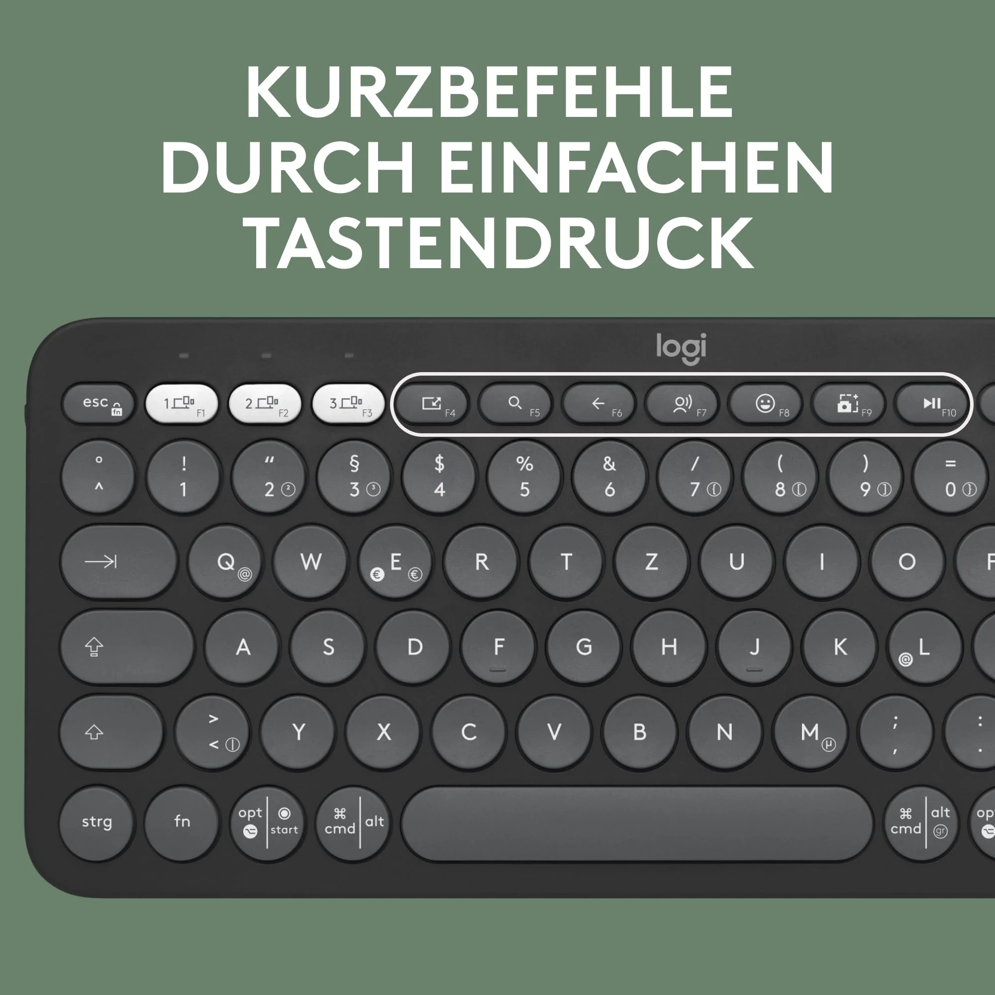 Logitech Pebble 2 Combo, kabellose Tastatur und Maus, leise und mobil, anpassbar, Logi Bolt, Bluetooth, Easy-Switch für Windows, macOS, iPadOS, Chrome, Deutsches QWERTZ-Layout, Grafit - Image 4