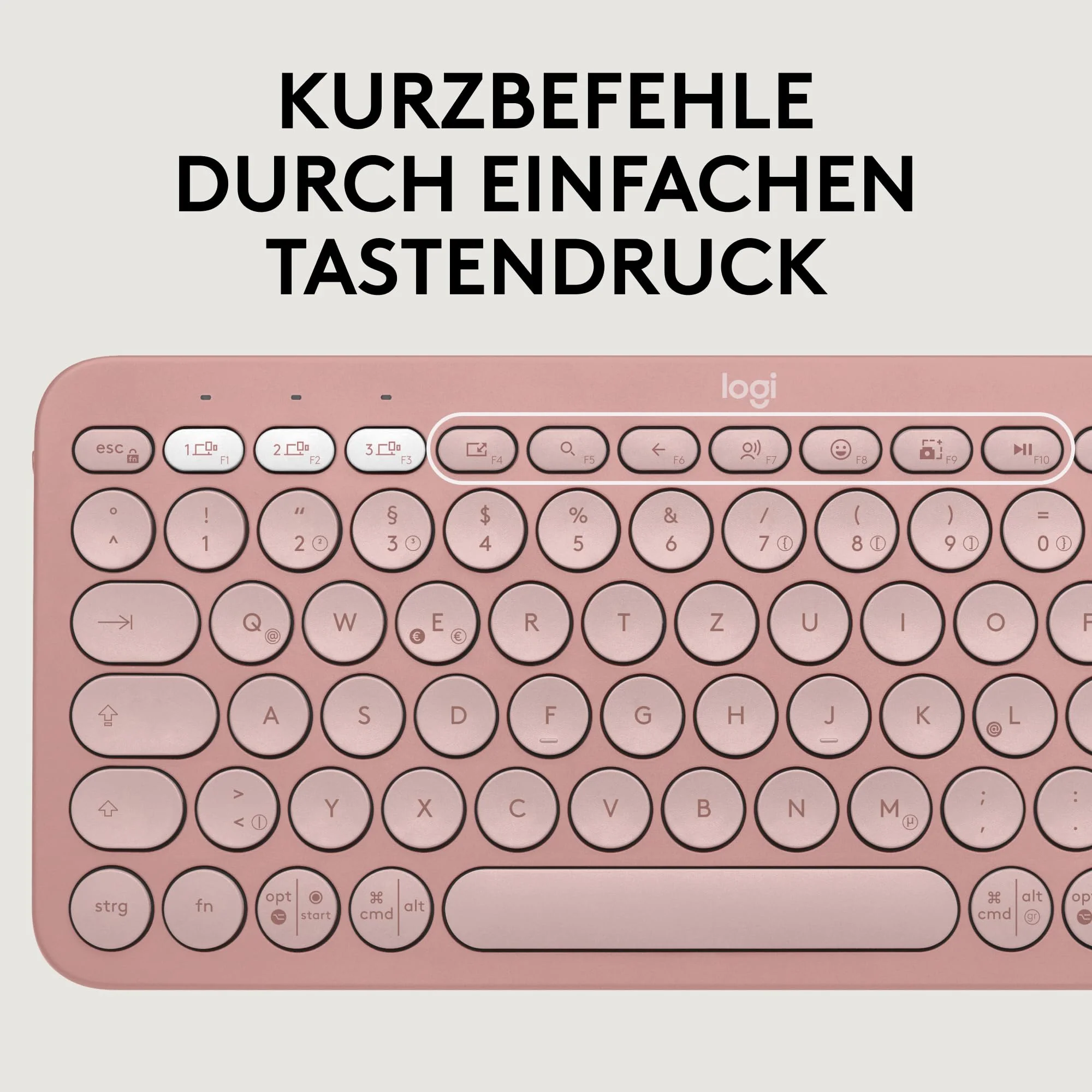Logitech Pebble 2 Combo, kabellose Tastatur und Maus, leise und mobil, anpassbar, Logi Bolt, Bluetooth, Easy-Switch für Windows, macOS, iPadOS, Chrome - Deutsches QWERTZ-Layout, Rosa - Image 4