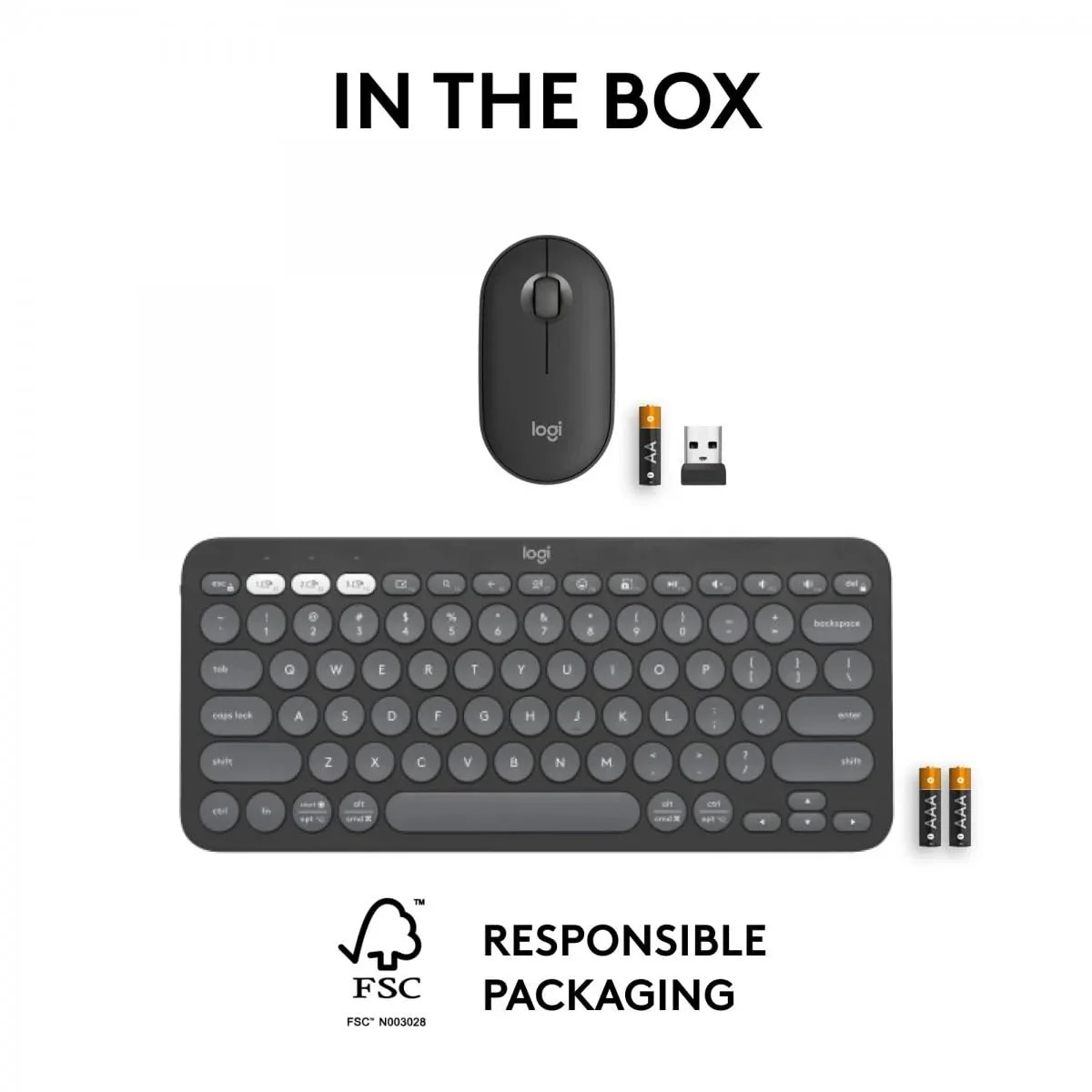 Logitech Pebble 2 Combo - US QWERTY-Layout, Grafit - Image 2