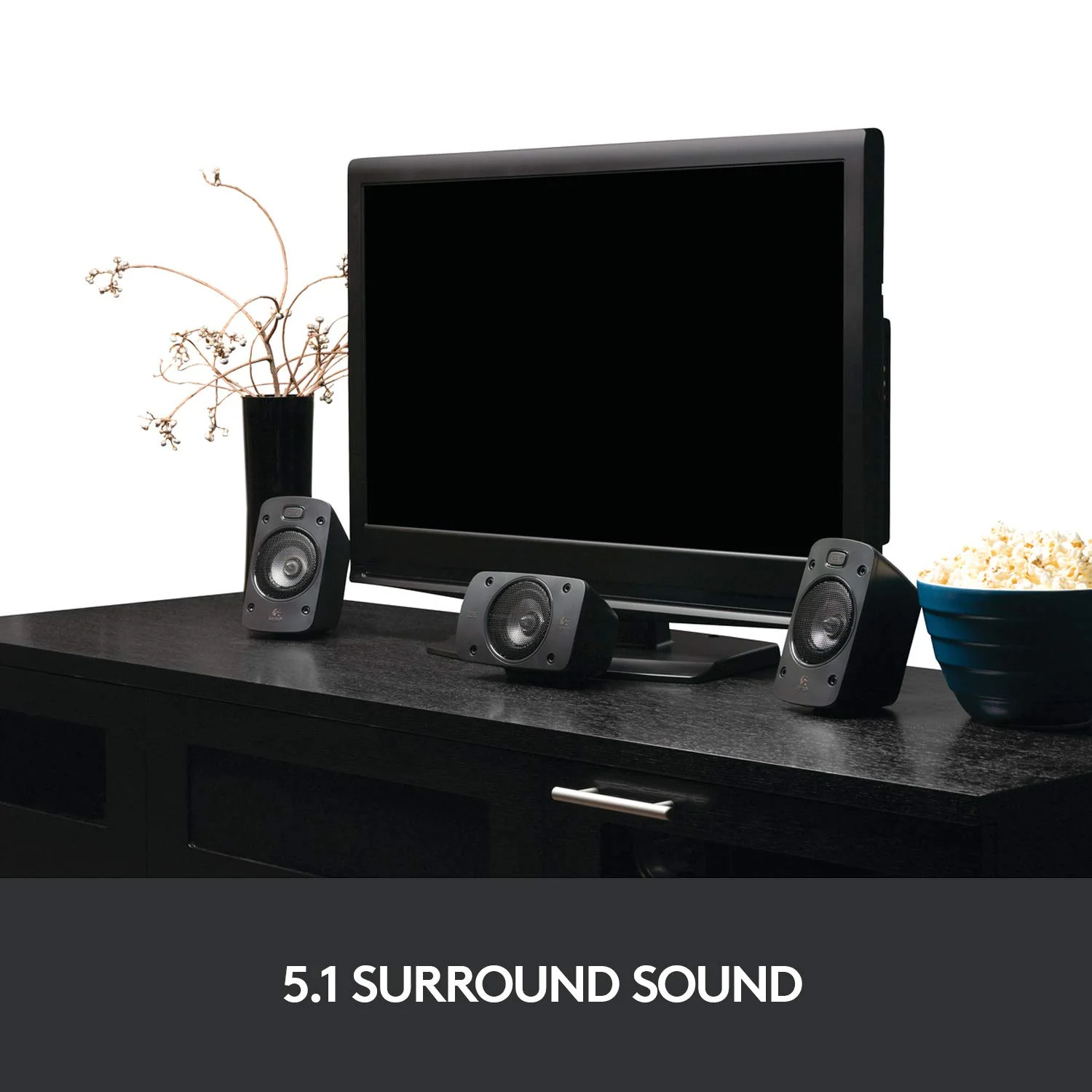 Logitech Z906 5.1 Sound System, Lautsprecher mit 1000 Watt Surround Sound, THX, Mehrere Audio-Eingänge, Fernbedienung, UK Stecker, PC/PS4/Xbox/Stereo-Anlage/TV/Smartphone/Tablet - Schwarz - Image 11