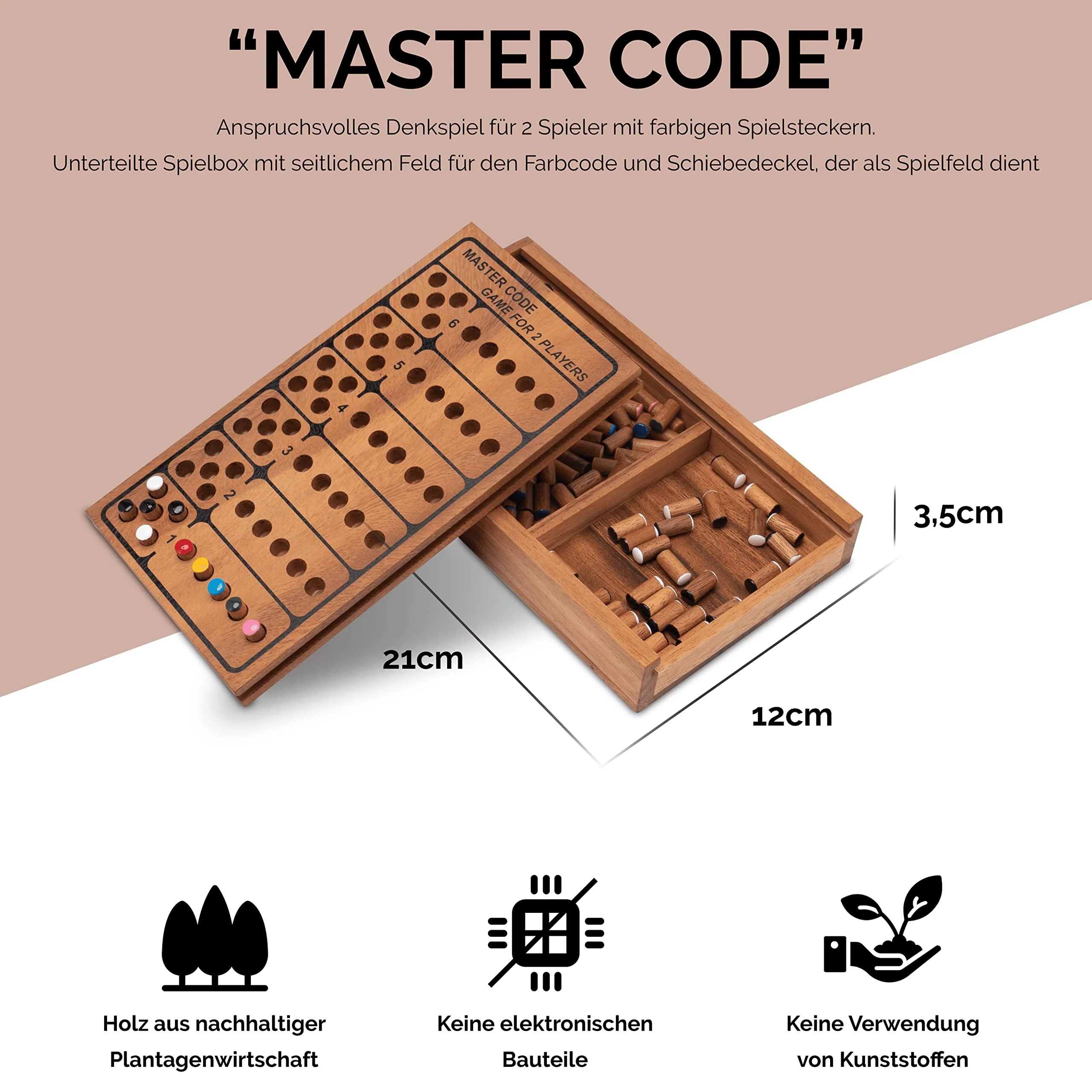 LOGOPLAY Code Finder - Master Code - Superhirn - Strategiespiel - Denkspiel - Logikspiel - Brettspiel aus Holz für 2 Spieler - Image 7