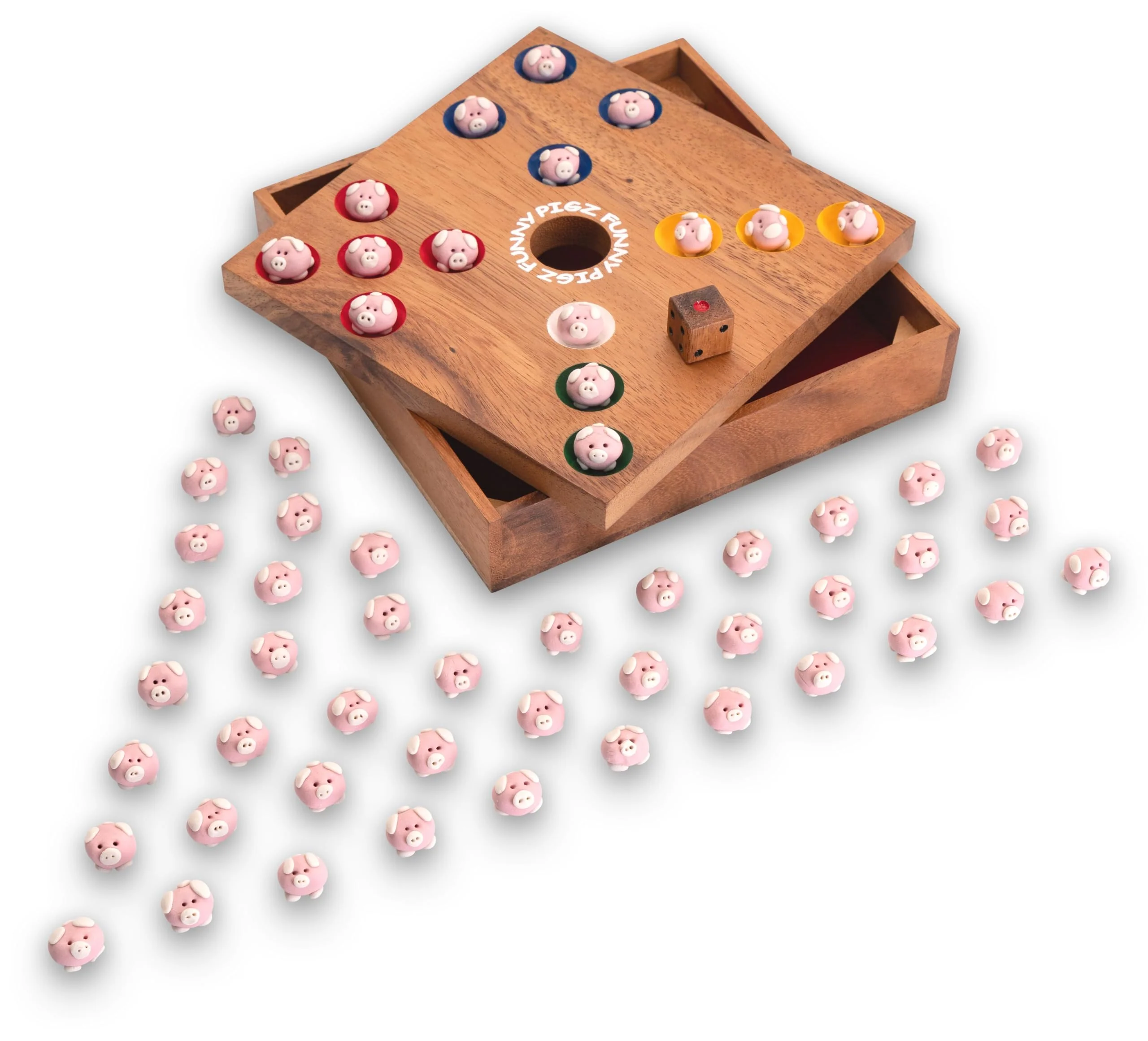 LOGOPLAY Funny Pigz - Big Hole - Würfelspiel - Gesellschaftsspiel - Brettspiel aus Holz - Image 5