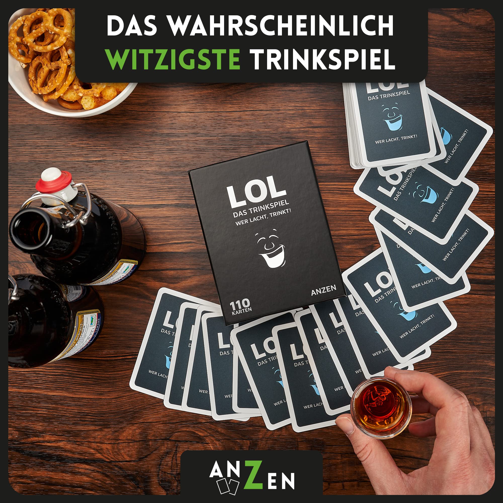 LOL - Das Trinkspiel - Wer lacht, trinkt! | lustiges Kartenspiel für Erwachsene ab 18 | 110 Karten | Gesellschaftsspiel mit Lachgarantie | witziges Partyspiel | Saufspiel | Ostergeschenk-e für Männer - Image 8
