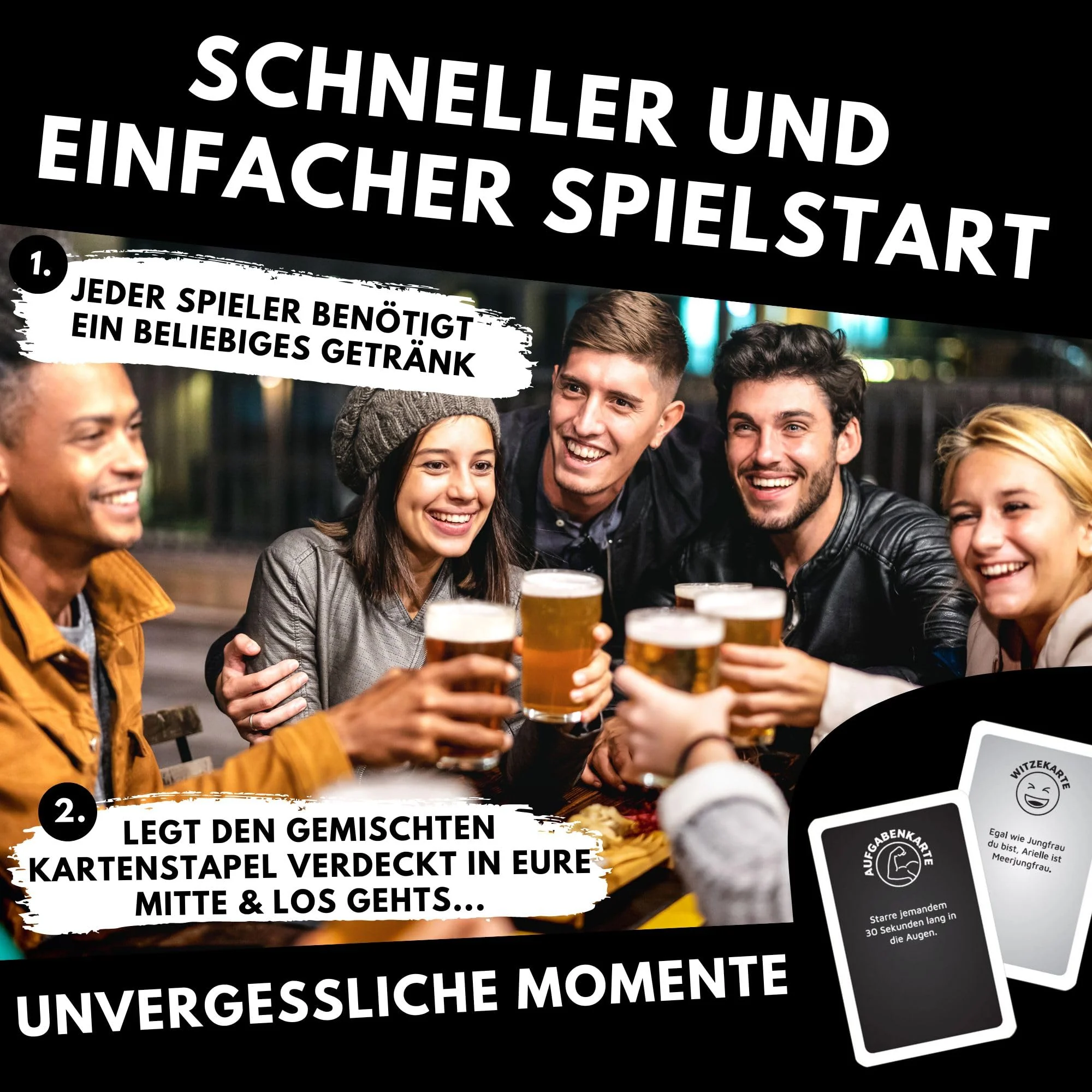 LOL Trinkspiel - Wer lacht, trinkt! - Small | Kartenspiel für Erwachsene | Silvester Partyspiel-e | LOL Spiel | witzige Wichtel-Geschenke Männer + Frauen | Geburtstagsgeschenk Saufspiel Mitbringsel - Image 9
