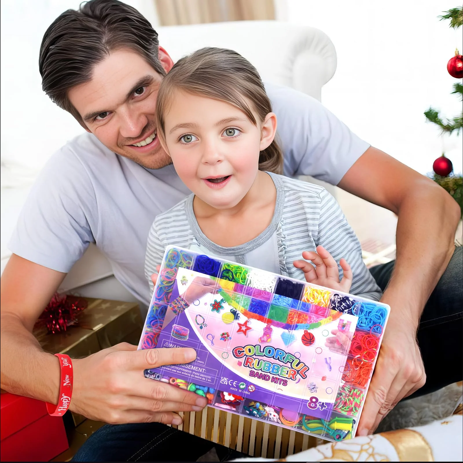 Loom Bänder set, Loom Bands-Gummibänder mit Clips, Charms, Perlen und anderem Zubehör für DIY-Kits zur Herstellung von Freundschaftsbändern, Bastelsets, Geeignet als Geschenk für eine Töchter - Image 3