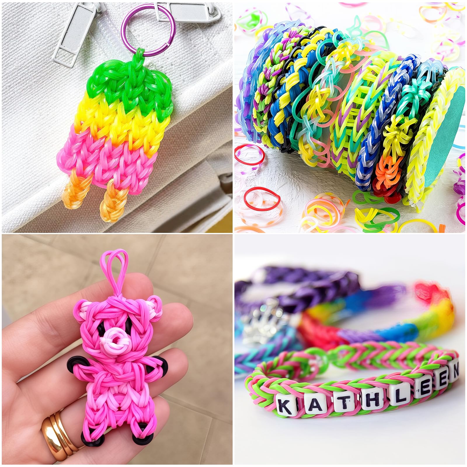 Loom Bänder set, Loom Bands-Gummibänder mit Clips, Charms, Perlen und anderem Zubehör für DIY-Kits zur Herstellung von Freundschaftsbändern, Bastelsets, Geeignet als Geschenk für eine Töchter - Image 5