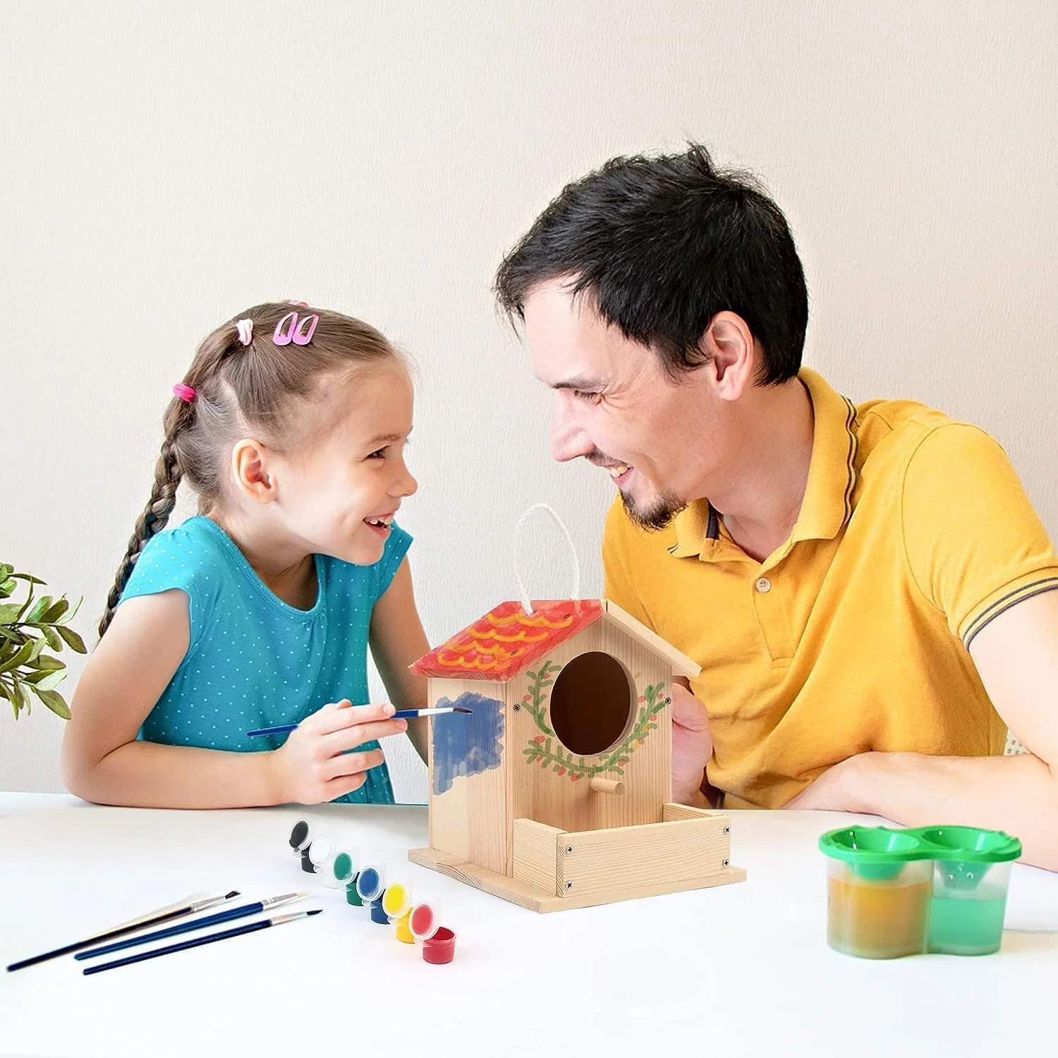 LotFancy Vogelhaus Bausatz für Kinder, Vogelhaus zum bemalen, Holz Bastelset, DIY Basteln Set für Kindergeburtstag, Ostern Geschenke für Mädchen Jungen Kleinkinder - Image 5