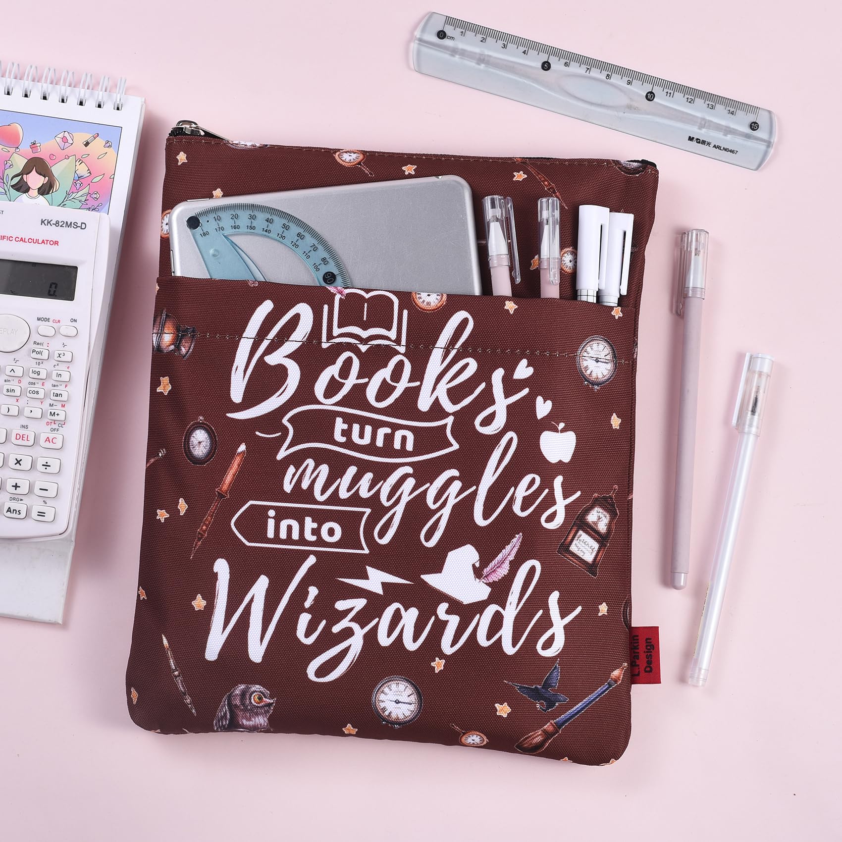 LParkin Buchhülle mit Reißverschluss – Wasserdichte Schutzcover für Taschenbücher (28 x 21,5 cm) | Robuster Canvas mit Polsterung für Reisen & Alltag - Image 3