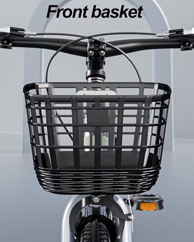 LSQXSS Mountainbike für Jugendliche, Fahrrad mit Einer Geschwindigkeit, Vorder- und Hinterradbremsen, Stadtrad, höhenverstellbarer Sattel, Komfortables Cruiser-Bike mit Gepäckträger hinten - Image 3