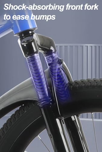 LSQXSS Mountainbike für Jugendliche, Singlespeed-Fahrrad mit stoßgedämpfter Vordergabel, Doppelscheibenbremsen, Stadtrad, höhenverstellbarer Sattel, Komfortables Cruiser-Bike - Image 4