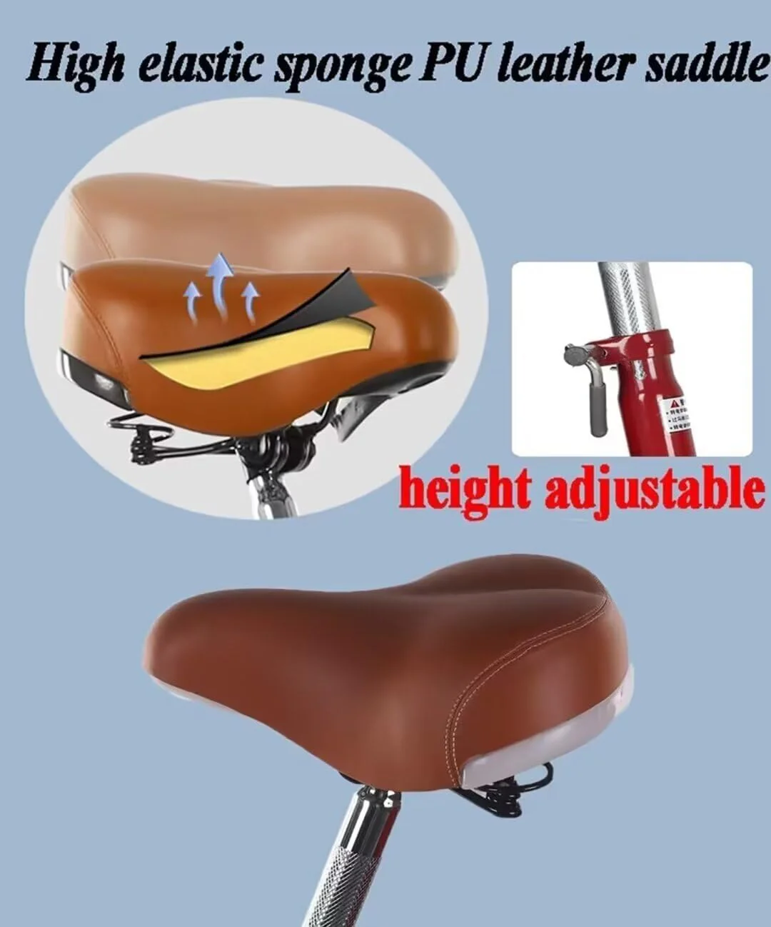 LSQXSS Outdoor-Cruiser-Fahrräder mit hinterer Kabine, älteres Roller-Dreirad mit hinterem Beifahrersitz, Freizeit-Einkaufswagen-Rikscha-Tretfahrrad für Erwachsene, Stoßdämpfer-Vordergabel - Image 4
