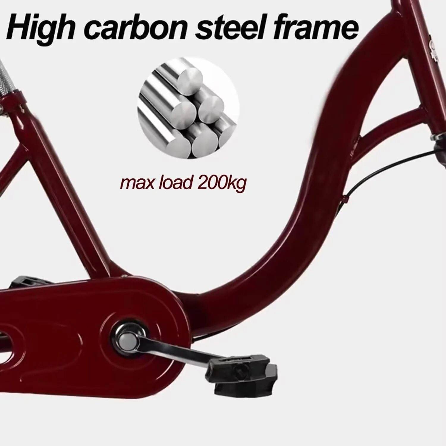 LSQXSS Outdoor-Cruiser-Fahrräder mit hinterer Kabine, älteres Roller-Dreirad mit hinterem Beifahrersitz, Freizeit-Einkaufswagen-Rikscha-Tretfahrrad für Erwachsene, Stoßdämpfer-Vordergabel - Image 2
