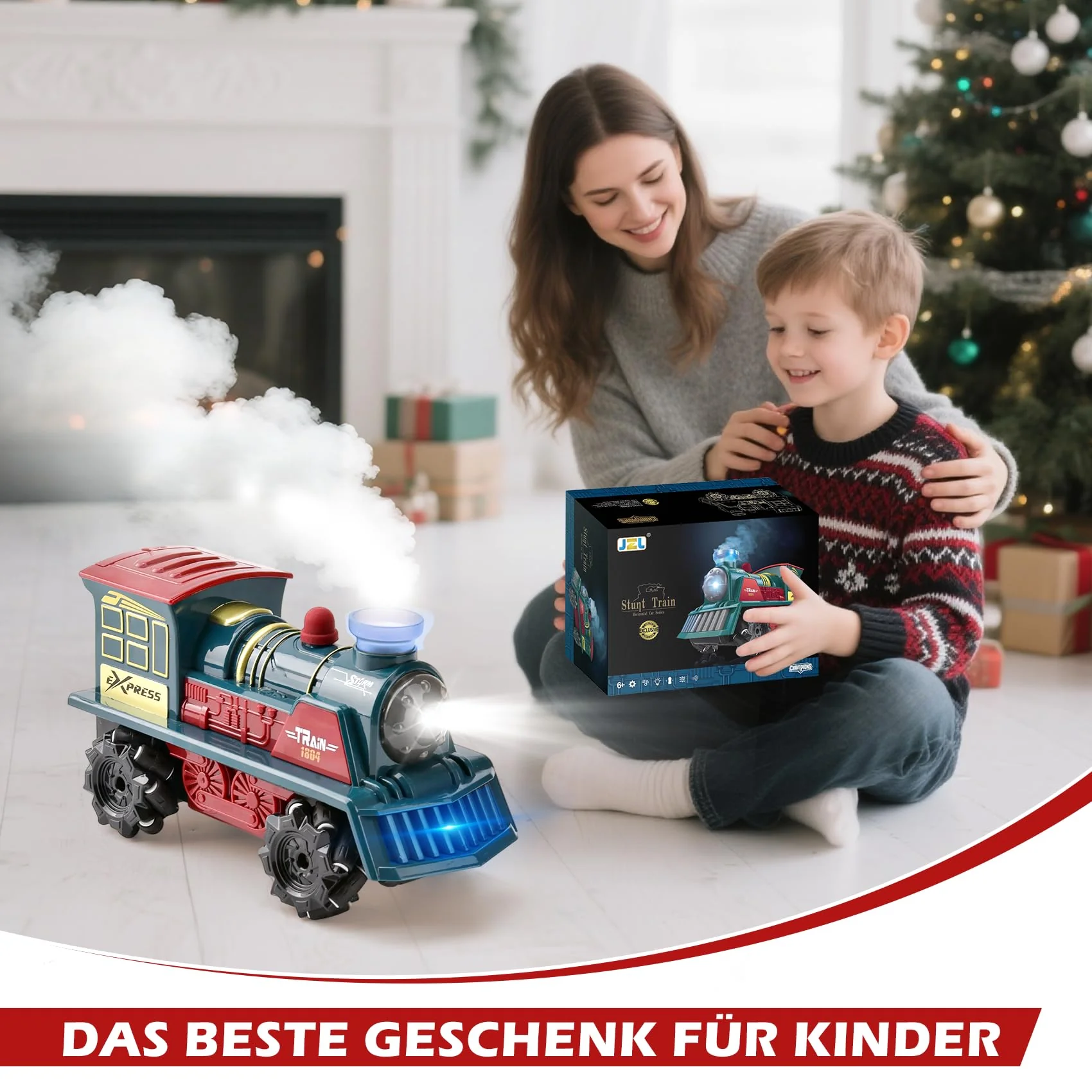 LTFIOON Ferngesteuertes Zug Spielzeug, 2.4GHz RC Dampflok mit Dampf, Licht & Sound, 4WD Eisenbahn mit Fernbedienung, 360° Drehung,Ferngesteuertes Auto Kinder ab 6 Jahren - Image 7