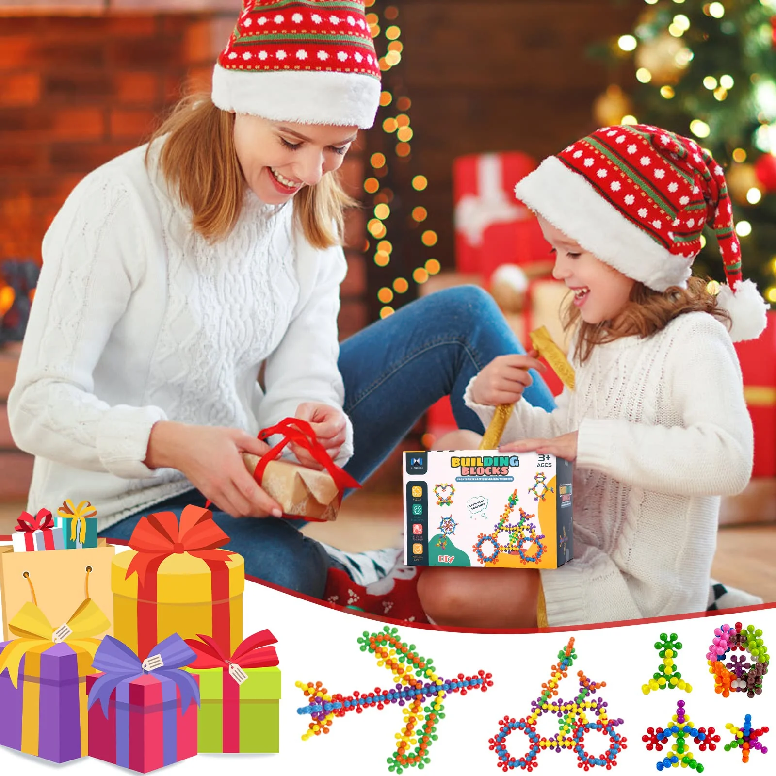 Ltteaoy 500 Stück Bausteine für Kinder mit Aufbewahrungstasche und Box, STEM Interlocking Blocks Vorschule Lernspielzeug Discs Sets, Umweltkreativität Kinderspielzeug für Jungen Mädchen ab 3 Jahren - Image 2