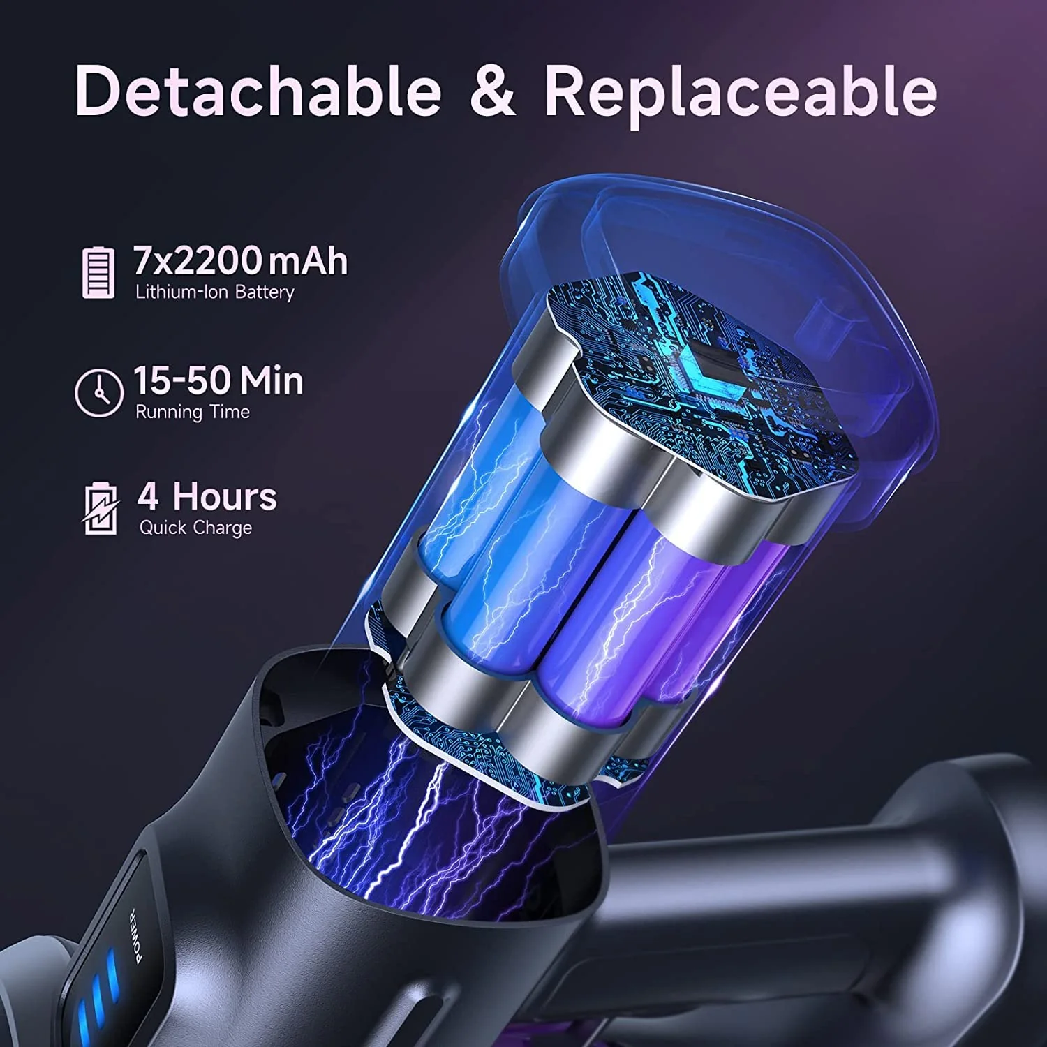 Lubluelu 25000Pa Akku Staubsauger | Staubsauger Kabellos Saugleistung | 25.9V Akkusauger Freistehend | 50Min.Laufzeit | 120.000U/Min | Staubsauger für Tierhaare, Teppich & Harter(Harten) Boden - Image 6