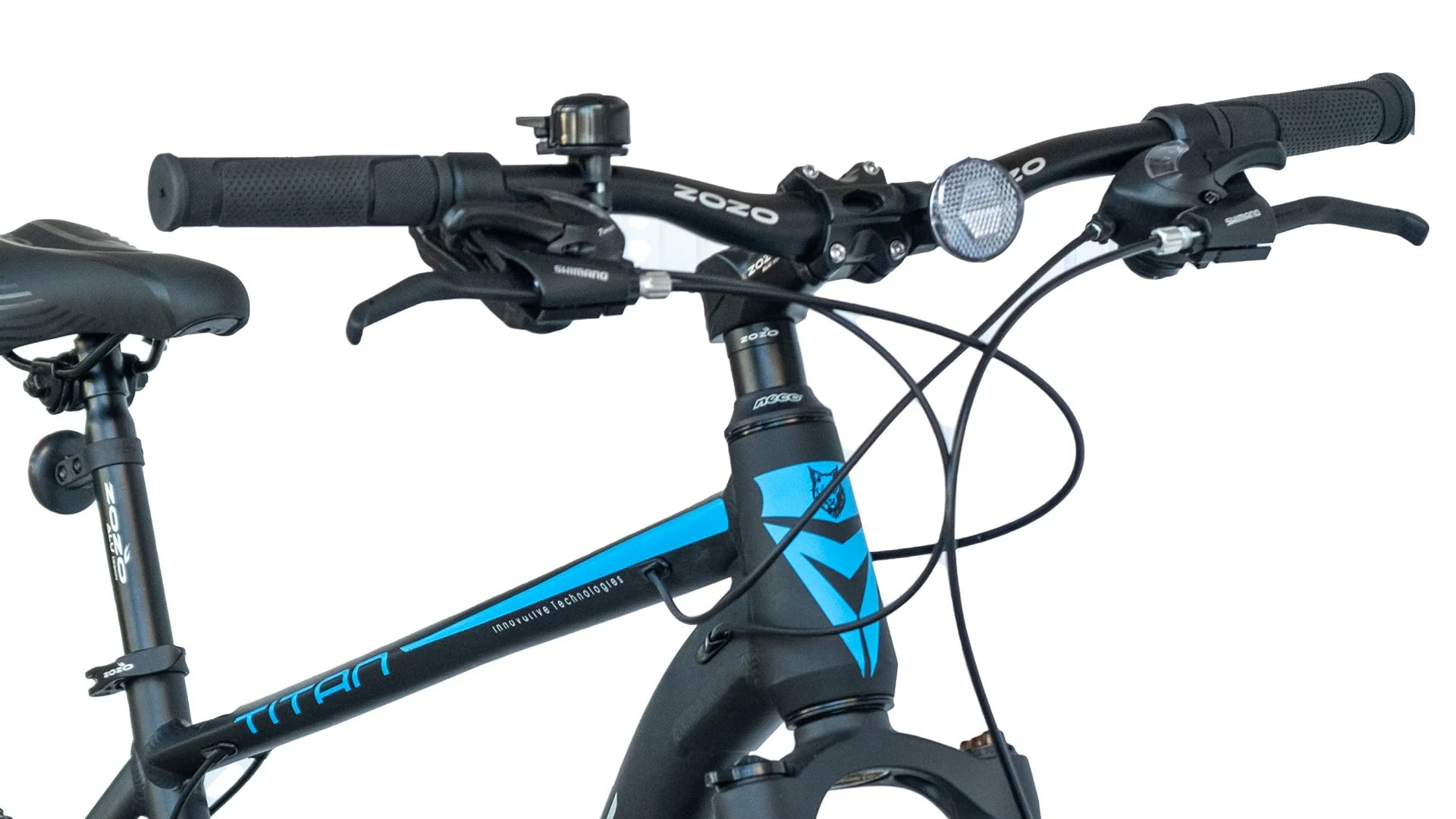 LUCHS "Kaku & Titan Mountainbike, MTB Jungen und Herrenfahrrad Vielseitiges Fahrrad mit 24", 26", 27.5" oder 29" und Federgabel (Schwarz/Blau, 27,5" Zoll (Disc-Brake)) - Image 5