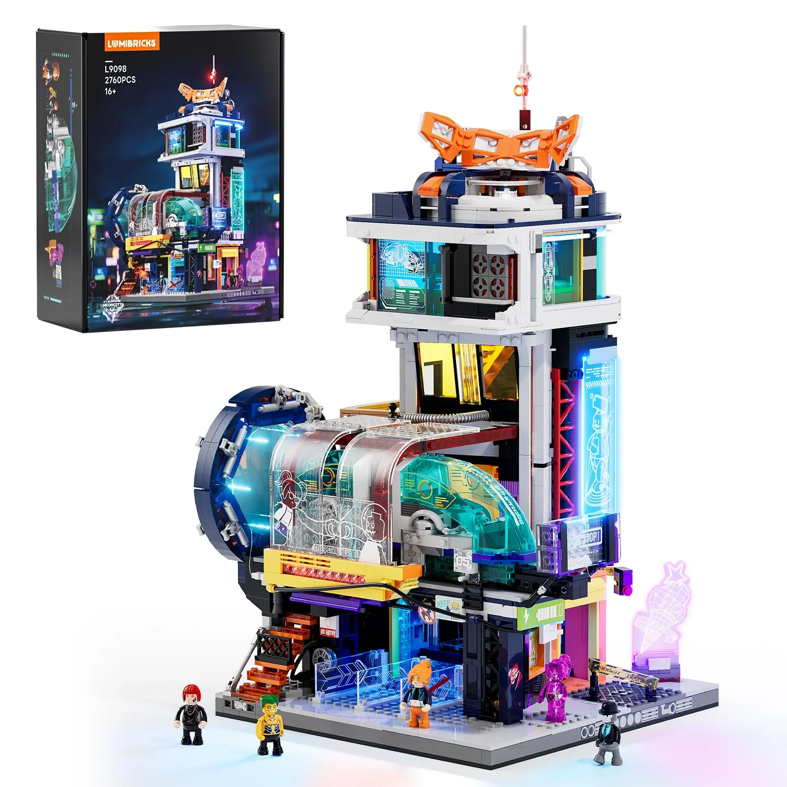 Lumibricks Cyberpunk Schwebezug-Station Baustein-Set