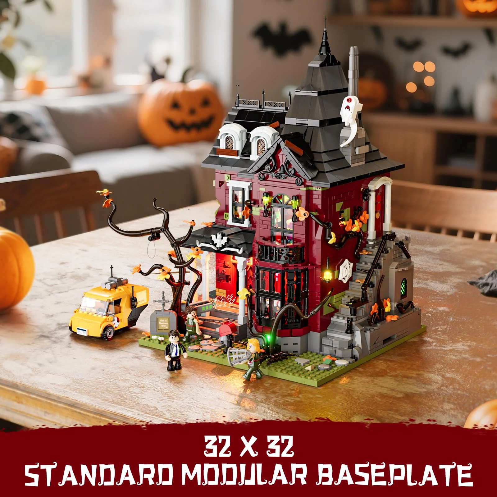 Lumibricks Mitternachtliche Geistervilla Klemmbausteine mit Beleuchtung 2617PCS, Leichten Mängeln in der Bedienungsanleitung – Funktionsfähiges Baustein-Set,L9092 - Image 3