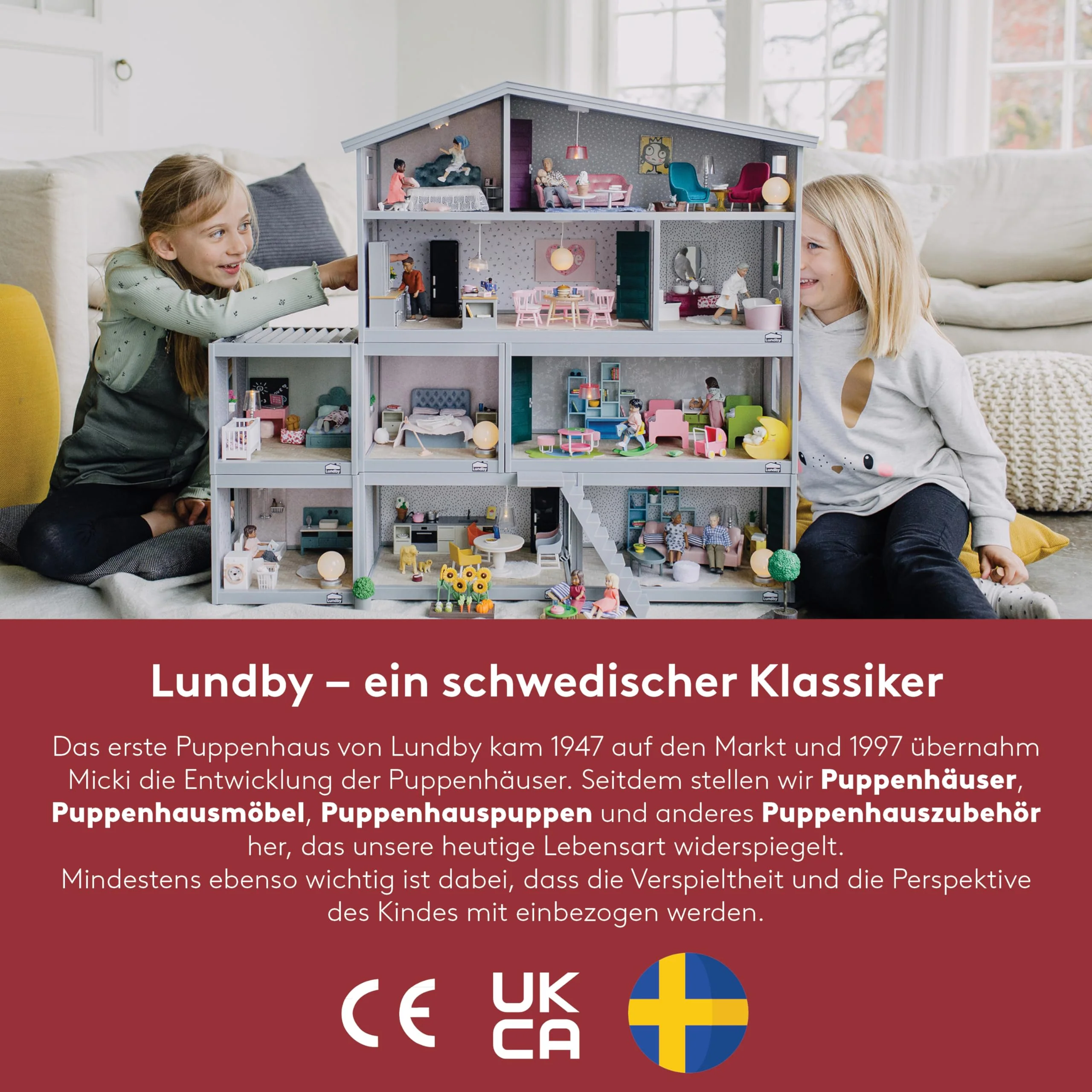 Lundby Puppen für Puppenhaus-Familie – Puppenfamilie Charlie – Biegepuppen – Zubehör & Figuren – Maßstab 1:18 - Image 4