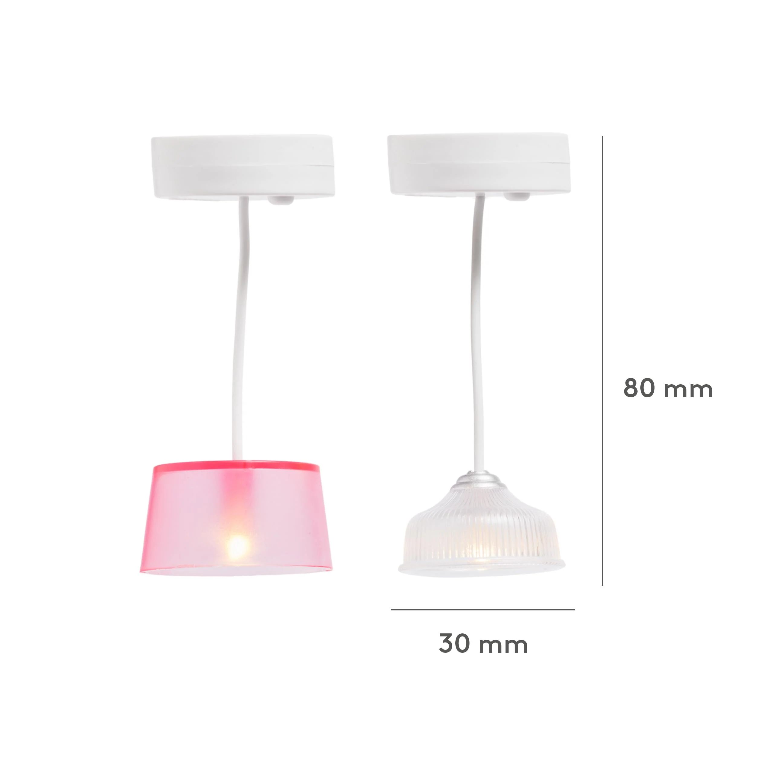 LUNDBY Puppenhaus Beleuchtung Set, 2-teiliges Puppenhaus Zubehör – Puppenhaus Lampe Batterie betrieben für Miniatur Haus – Puppenzubehör Set für 11 cm Puppen im Maßstab 1:18 - Image 4