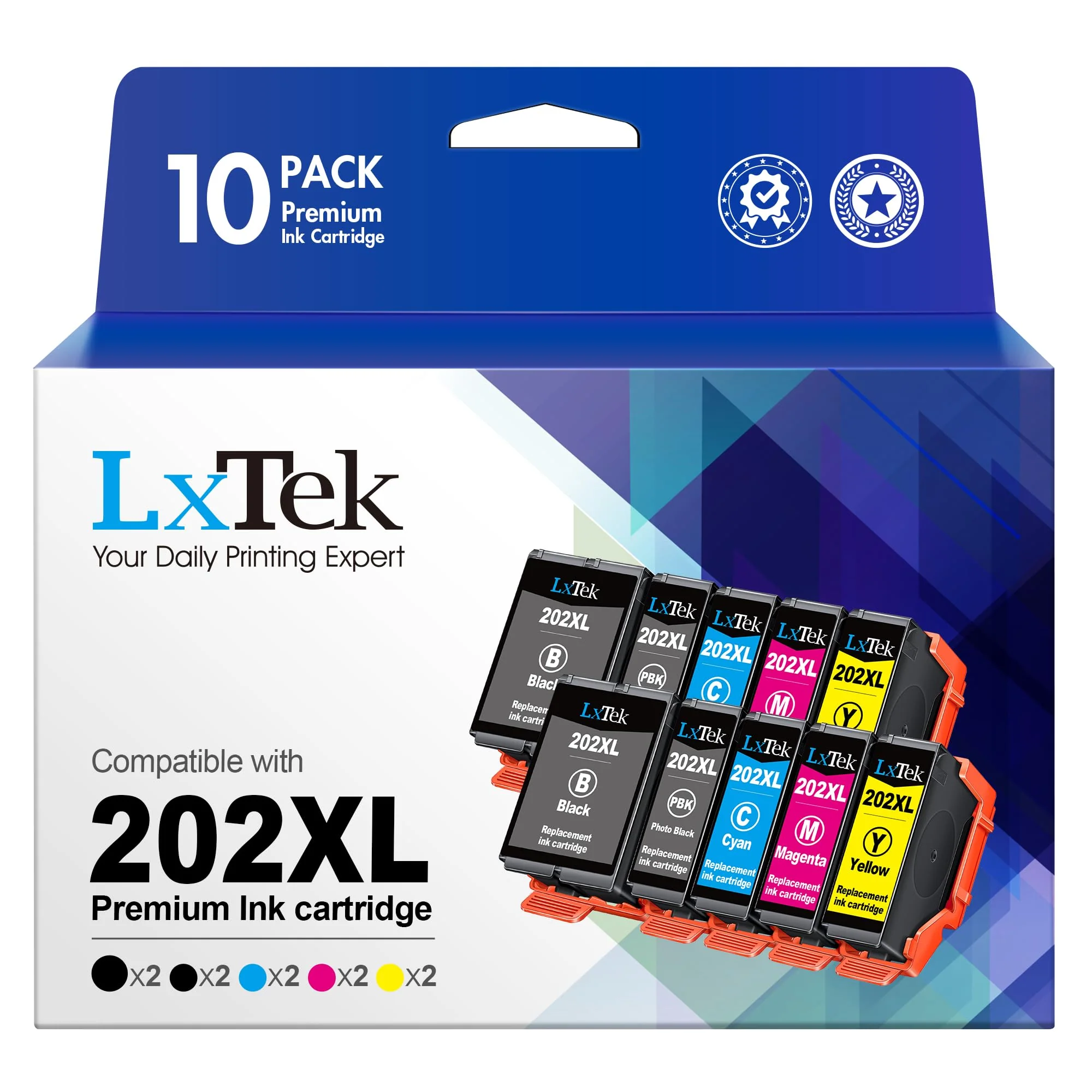 LxTek 202XL Multipack Druckerpatronen 202 XL Kompatibel für Epson 202XL für Epson XP 6105 Druckerpatronen für Epson Expression Premium XP 6000 XP 6005 XP 6100 XP6000 XP6105 XP6005 (10er-Pack) - Image 6