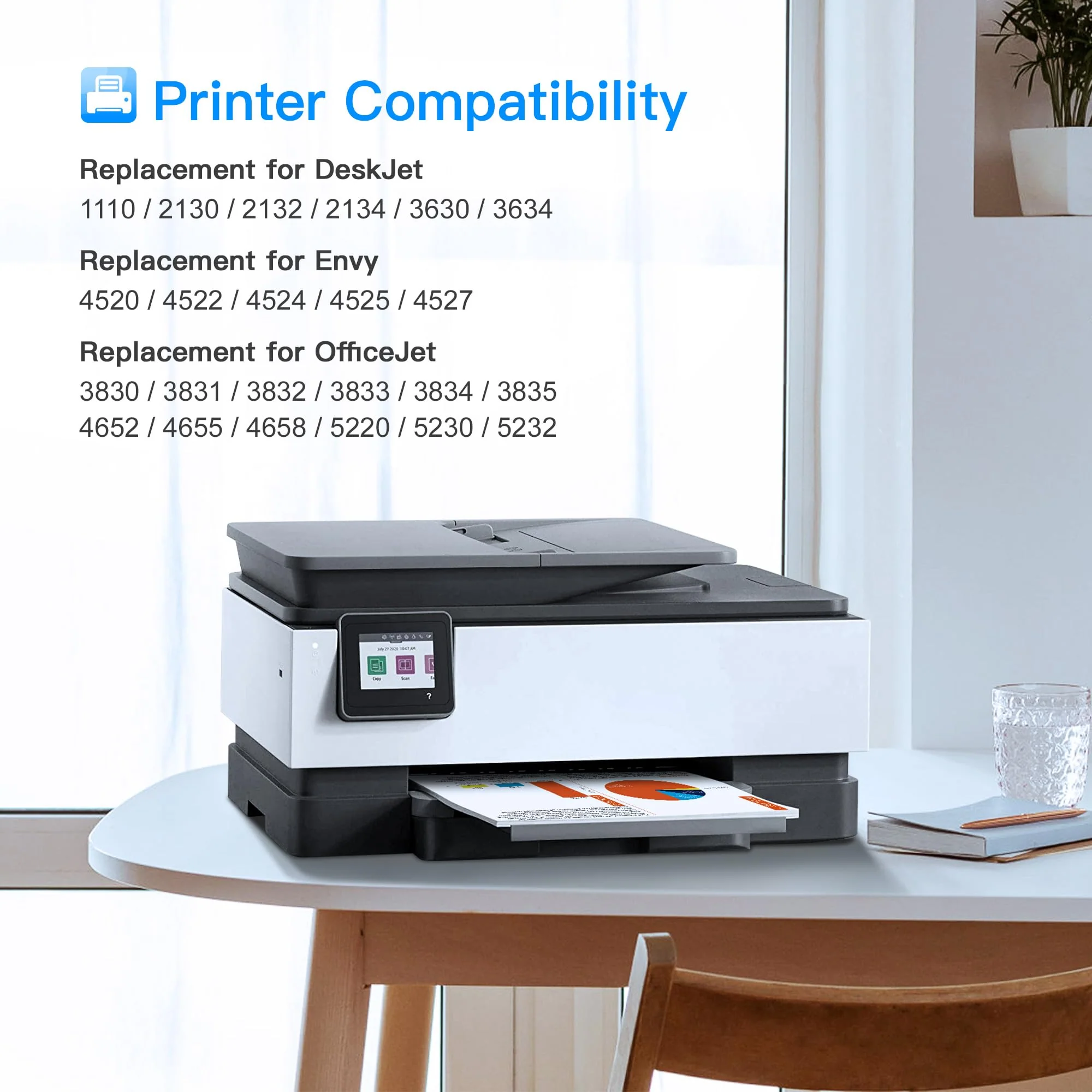 LxTek 302 XL Multipack Wiederaufbereitet Tintenpatrone Kompatibel für HP 302 Druckerpatronen 302XL für Envy 4525 4527 4520 Officejet 3831 3830 5230 5220 DeskJet 3630 2130 3636 (1 Schwarz, 1 Farbe) - Image 2