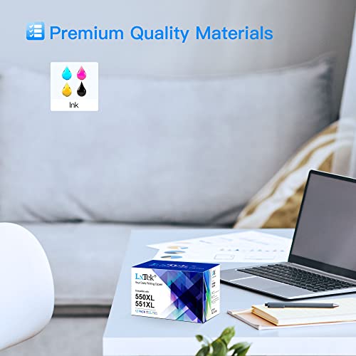 LxTek 550 551 XL Multipack Patronen Kompatibel für Canon PGI-550 XL CLI-551 XL für Canon Pixma IP7250 MX925 MX920 MX725 MG5650 MG5550 MG6450 MG7550 MG6650 MG5400 MG5450 IP7200 IX6850 (12er-Pack) - Image 11