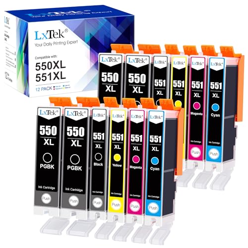 LxTek 550 551 XL Multipack Patronen Kompatibel für Canon PGI-550 XL CLI-551 XL für Canon Pixma IP7250 MX925 MX920 MX725 MG5650 MG5550 MG6450 MG7550 MG6650 MG5400 MG5450 IP7200 IX6850 (12er-Pack) - Image 2