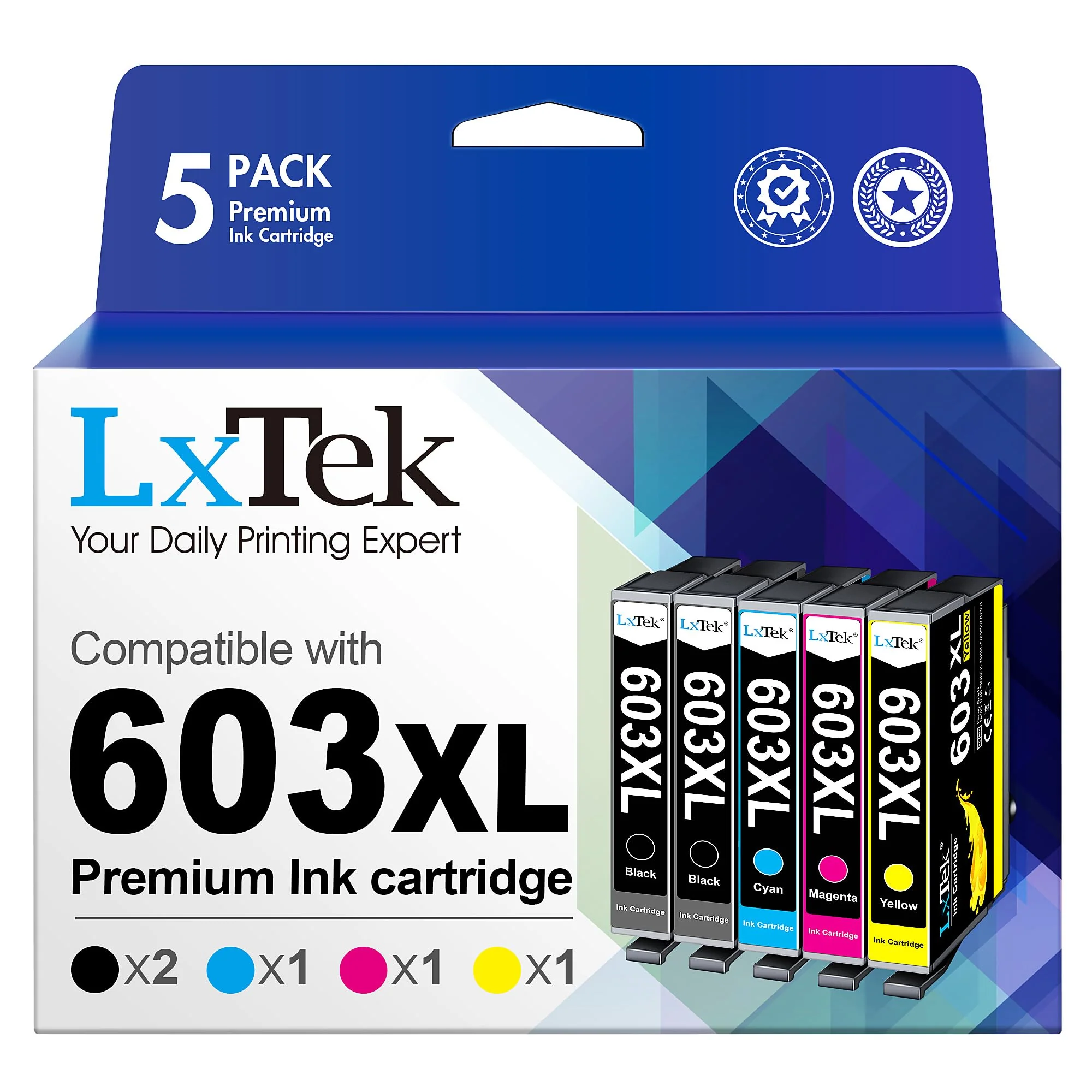 LxTek 603XL 603 XL Kompatibel für Epson 603 für XP-2100 XP-3100 XP-4100 XP-2105 XP-3105 XP-4155 XP-4105 WF-2830 WF-2835 WF-2850 WF-2810 (5er-Pack) - Image 7
