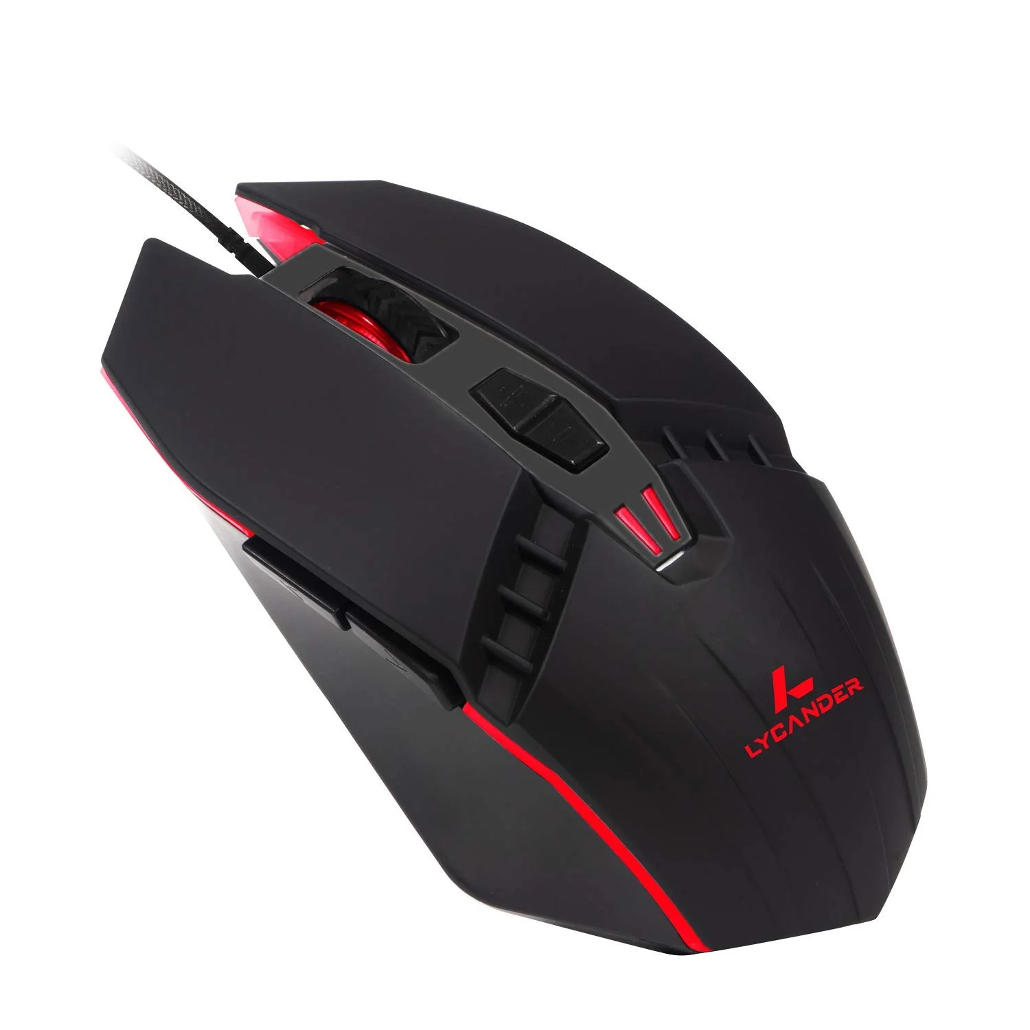 LYCANDER LMC378 Gaming-Maus, kabelgebunden, Optische USB-Mäuse mit Einstellbarer Dpi, bis zu 6400, 7 Tasten, LED, 1, 5 m Kabel - Image 3