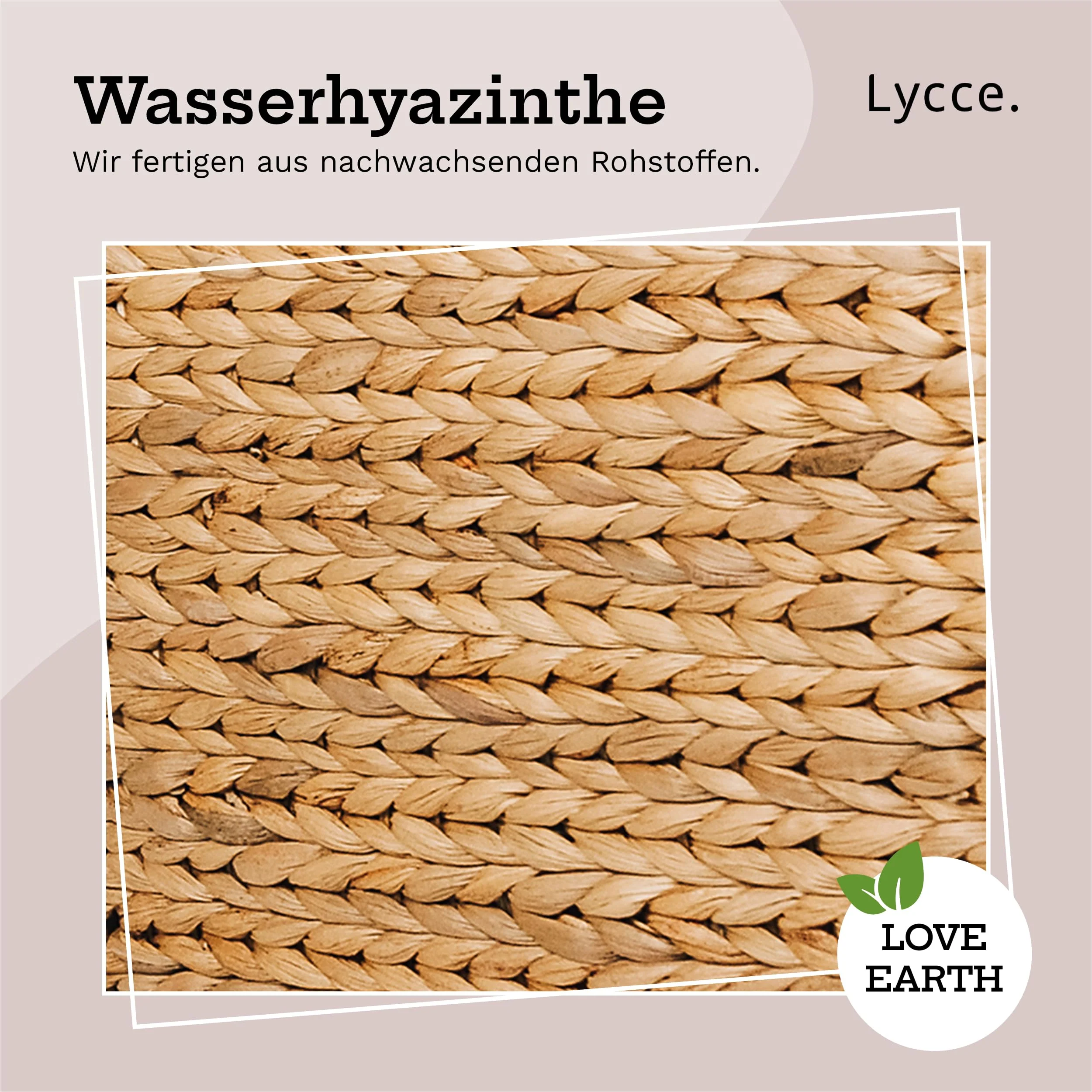 Lycce Wäschekorb mit Deckel 58 l Nischenwäschekorb Wasserhyazinthe Wäschekorb schmal für wenig Platz - großer Stauraum natur (Gr. 2) - Image 6