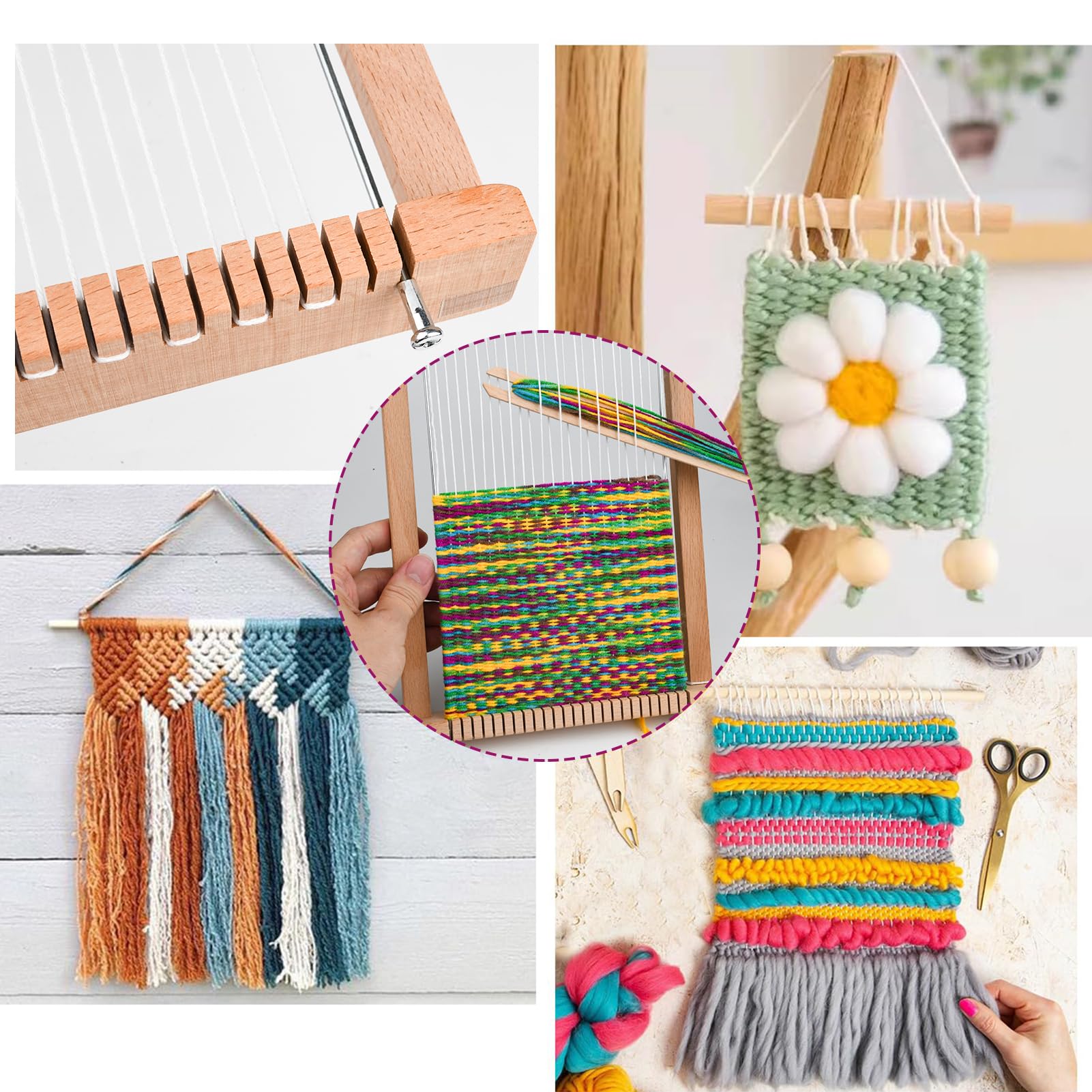 LYKTRIX Webrahmen Kinder,Holz Webstuhl Set, Weben für Kinder von 4–12 Jahren, Ein Perfekter Schulwebrahmen für Schüler und Anfänger, Enthält Genug Garn zum Stricken - Image 2
